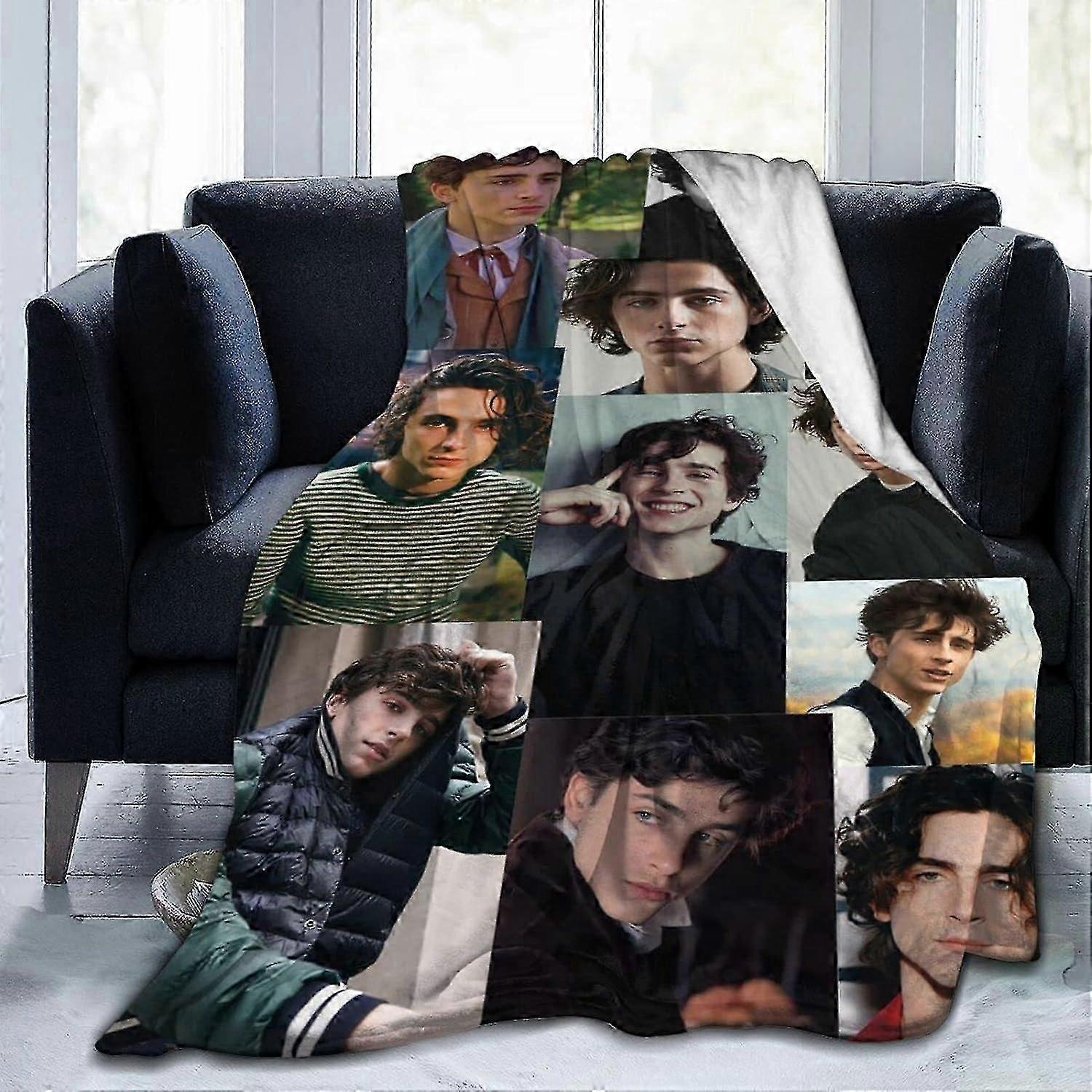 Couverture ultra douce Timothée Chalamet Jeter Couverture Moelleux et Chaud Anti Statique Couverture Simple Lavable Couvertures ABD9379
