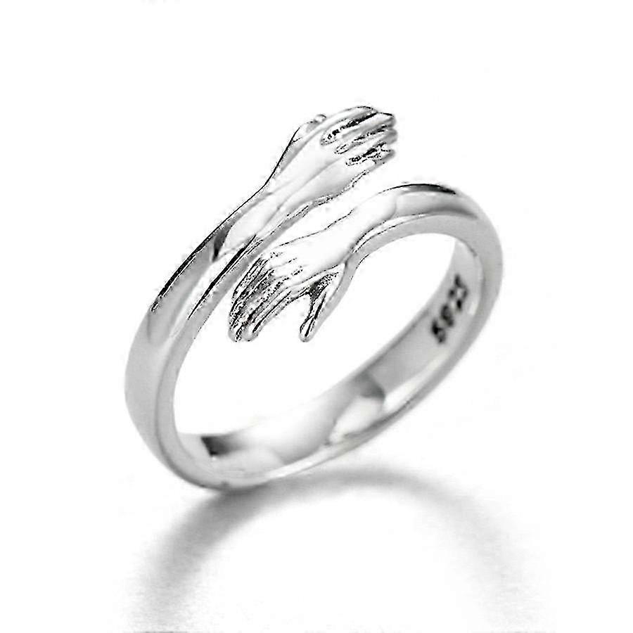 2025 Hug Ring, 925 Sterling Silver, Adjustable Size, Unique Jewelry