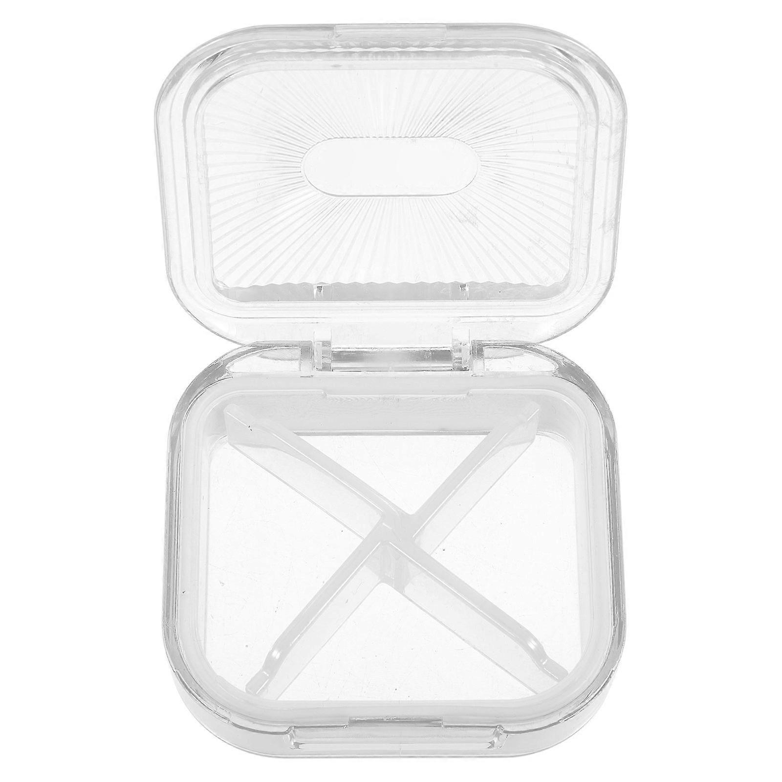 Plastic Denture Case White for Storage Portable Retainer Box 2Pcs with Lid
