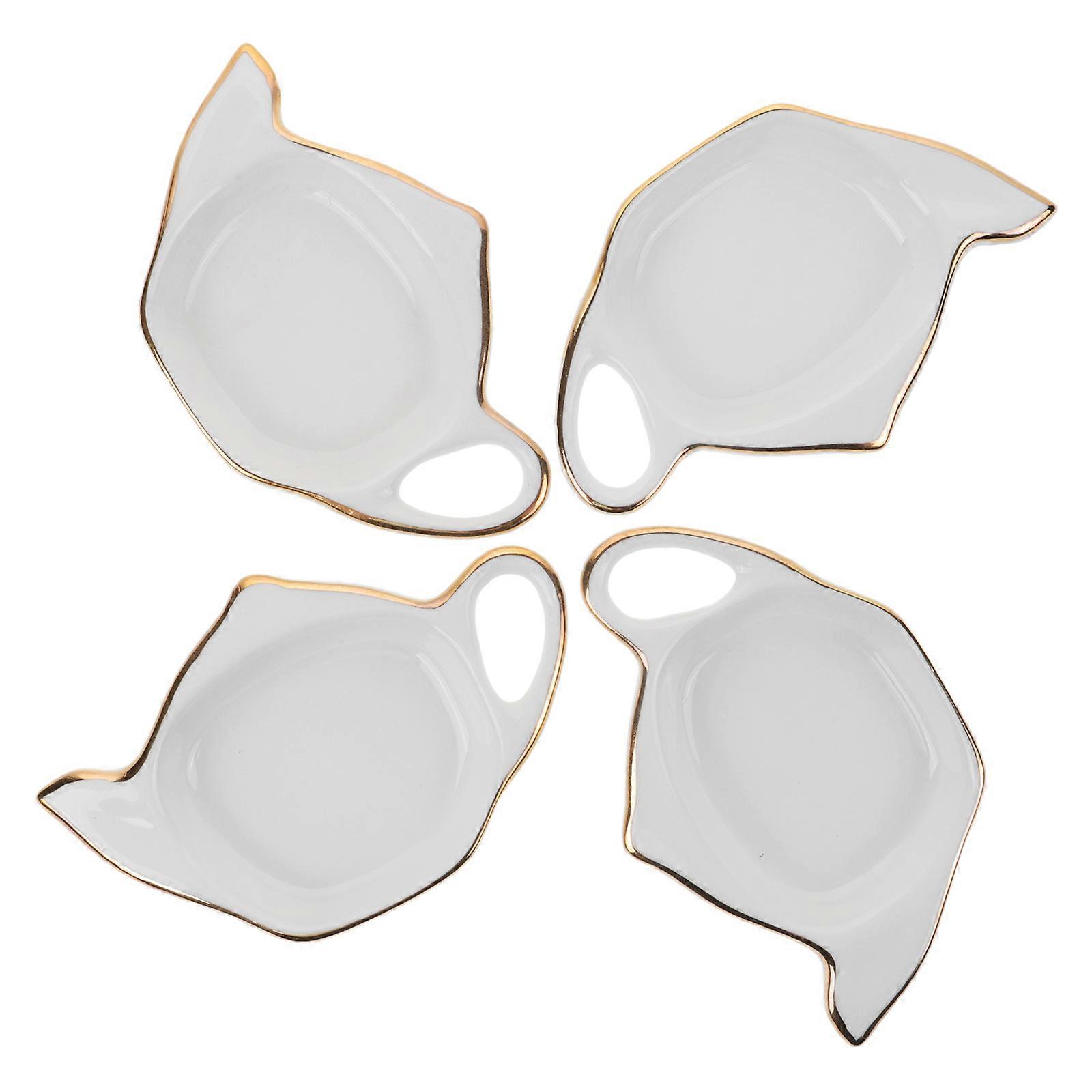Tea Bag Coaster Ceramic Tray for Storage 20Pcs White Teapot Model