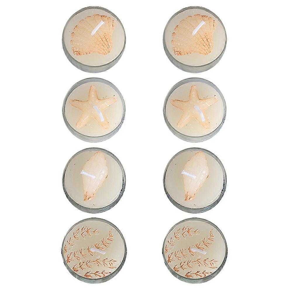 8Pcs Classic Seashell Candles for Wedding Decoration Romantic Use