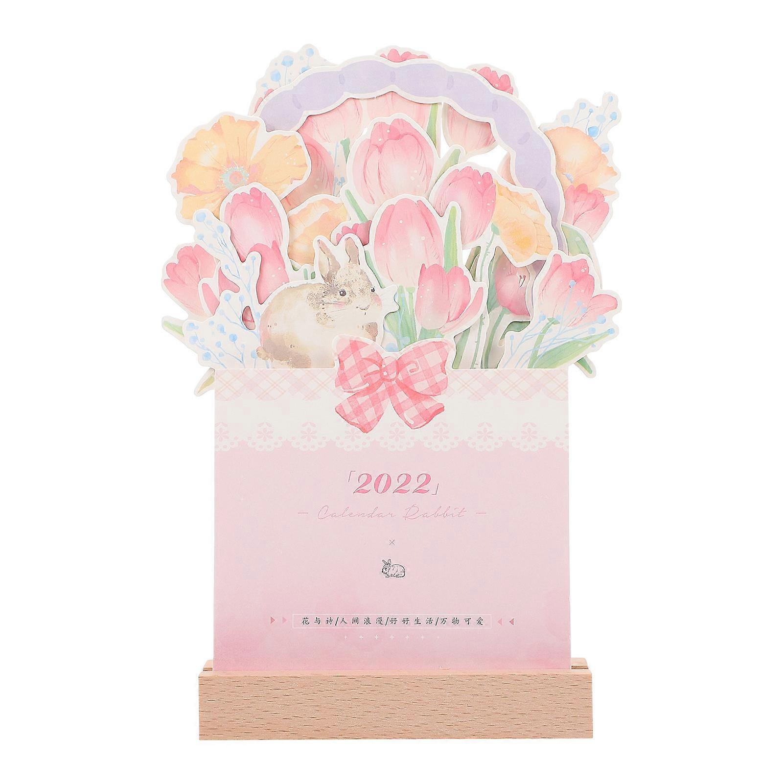 Creative Paper Calendar 2022 for Office Desk Use 3Pcs Assorted Color