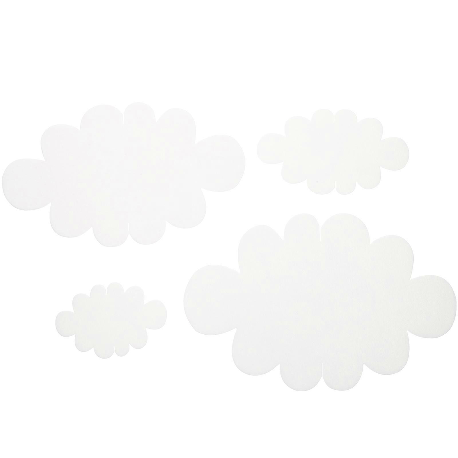 3D Felt Clouds Hanging Decorative Ornament for Party Supplies 4Sets White