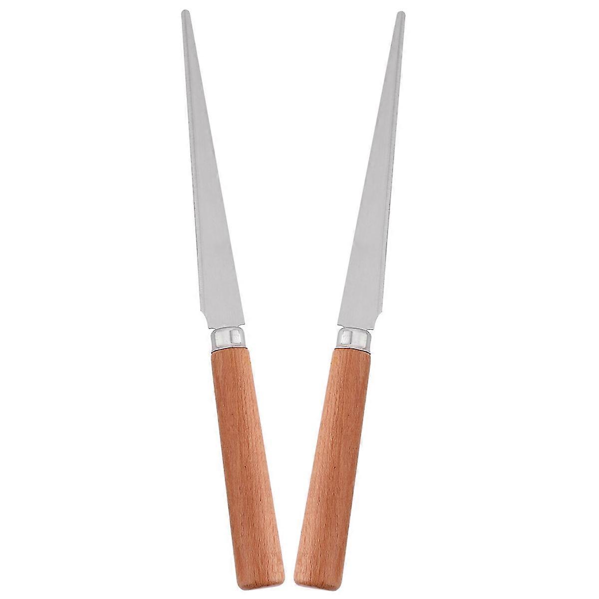 Stainless Steel Carving Art Tool 6 Pcs for Clay Sculpture and DIY Crafts 21X1.5cm with Wooden Handle Versatile Trimming Solution