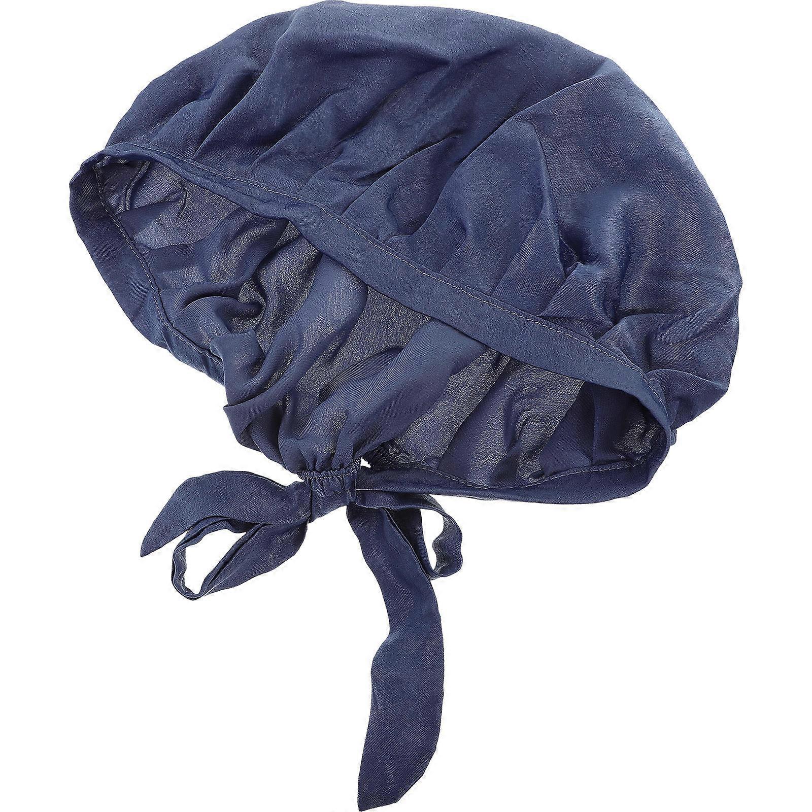 Multi-Functional Elastic Sleeping Bonnet Cap For Adults For Use During Shower Or Makeup In A Blue Color Reducing Friction In 5Pcs