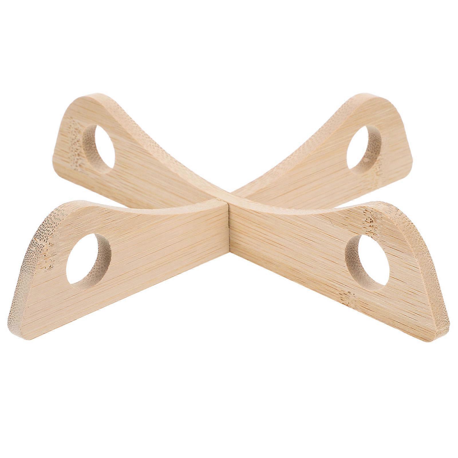 4Pcs Bamboo Pot Stand for Kitchen with Detachable Heat Insulation
