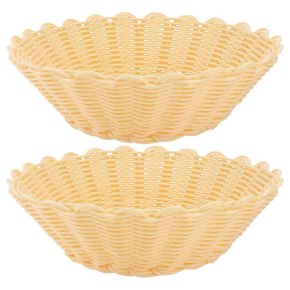 Woven Fruit Baskets 8 Pcs Bread Serving Basket For Home Organization Square Design