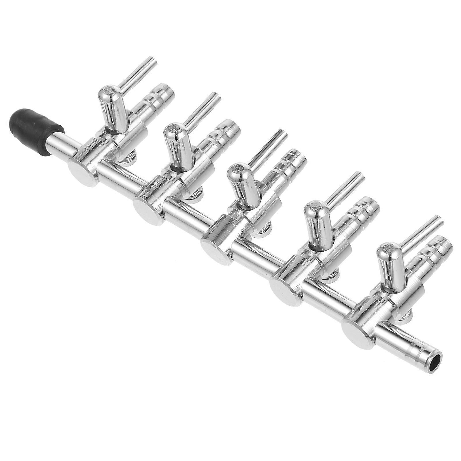Aquarium Fittings Stainless Steel Airline Valve Flow Lever Control Manifold Distributor For Pond Aerator Accessory Square Shape 1Pack