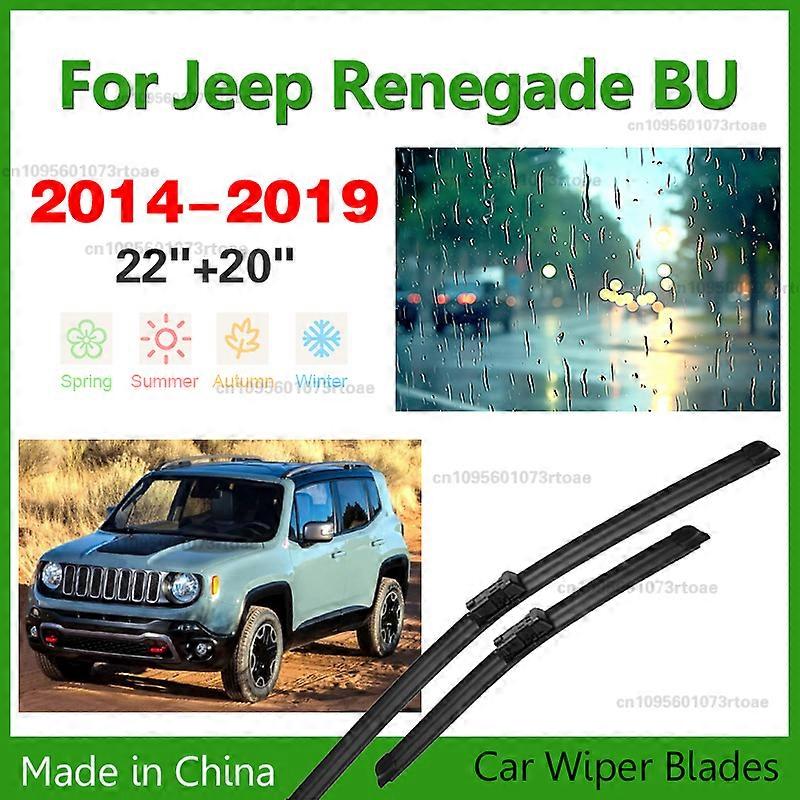 Applies to Wiper LHD Front Wiper Blades For Jeep Renegade BU 2014 - 2019 Windshield Windscreen Clean Window Rain Brushes 22"+20"