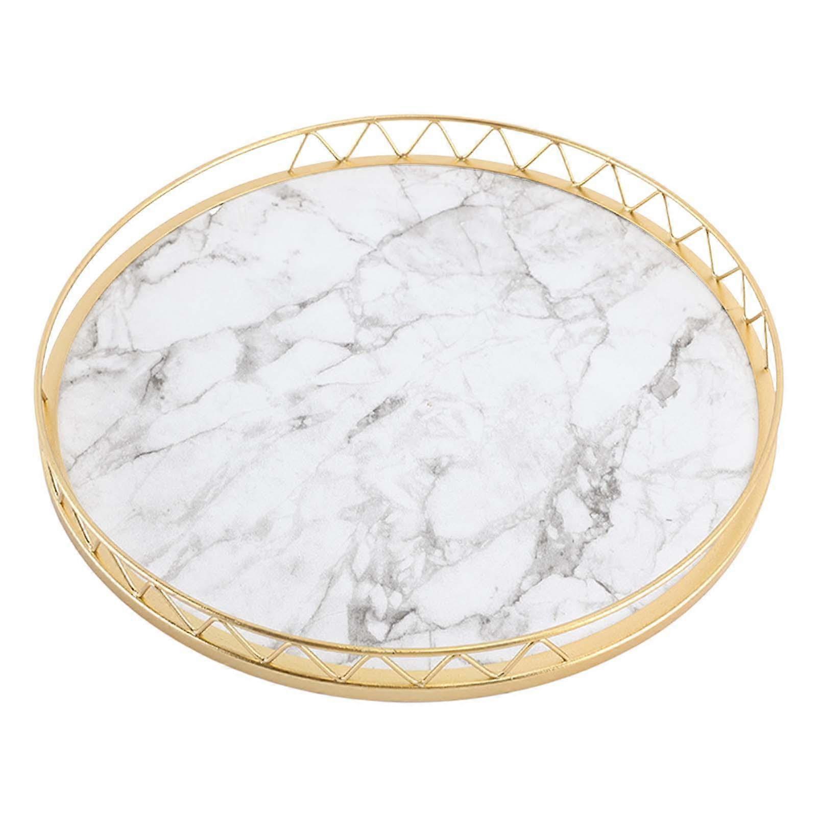 Makeup Vanity Tray Candle Platter Marble Pattern Serving Tray for Restaurant