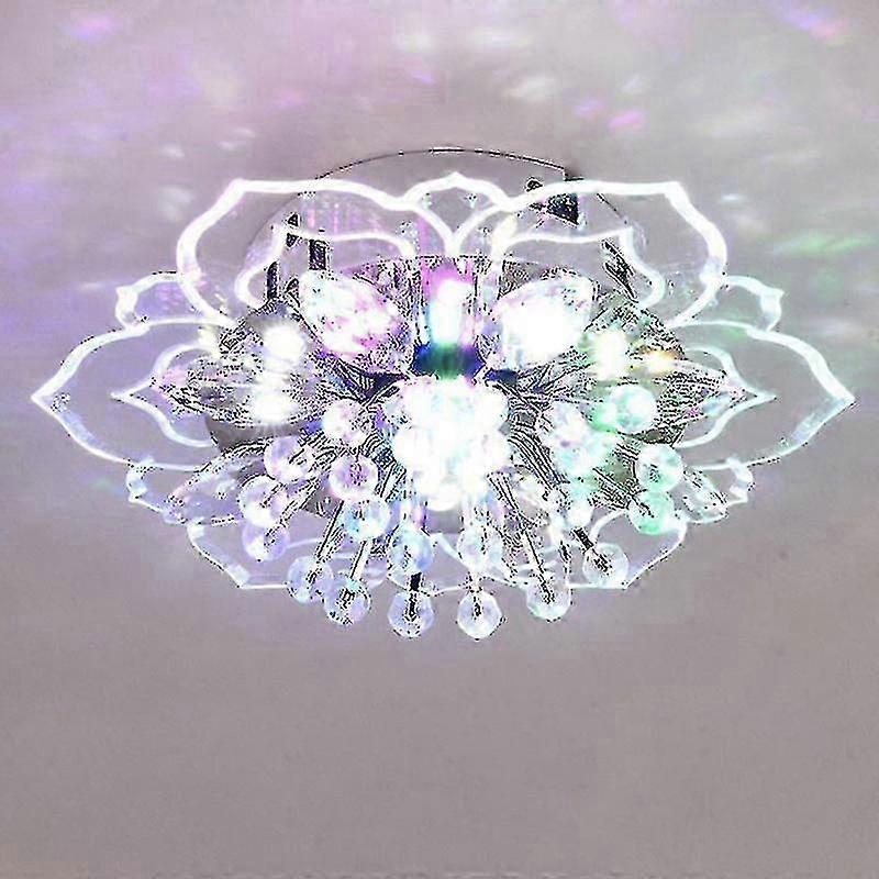 Modern Crystal LED Ceiling Light, 20cm Diameter, for Hallway Use