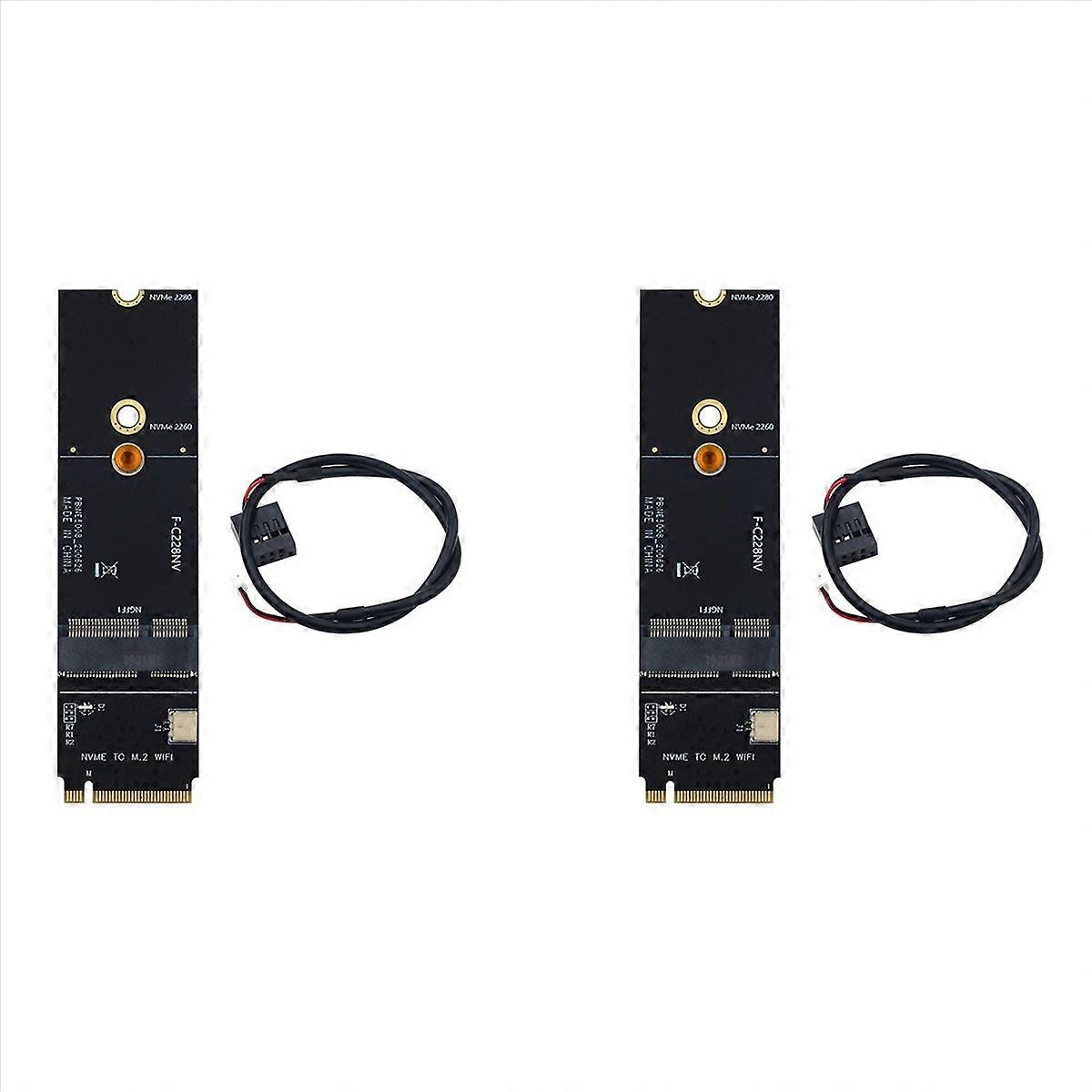 2X NGFF M.2 +E Key Slot to M.2M Key PCIe PCI-Express WiFi Card Adapter NVMe Wireless LAN Card Adapte
