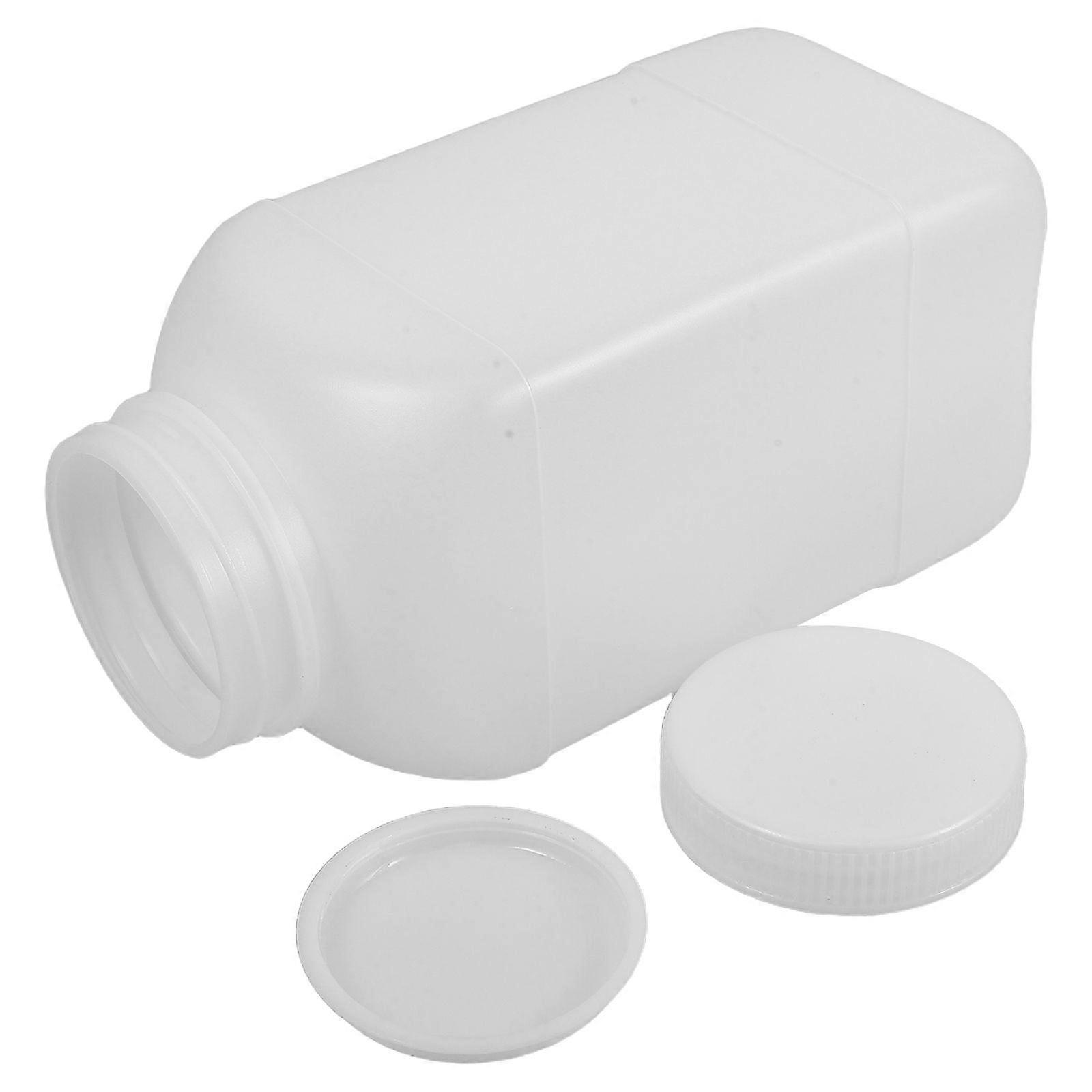 2pcs Wide Mouth Reagent Bottles White Plastic Laboratory Containers Leak-Proof Chemical Storage Bottles Reusable Sample Bottles 1000ml