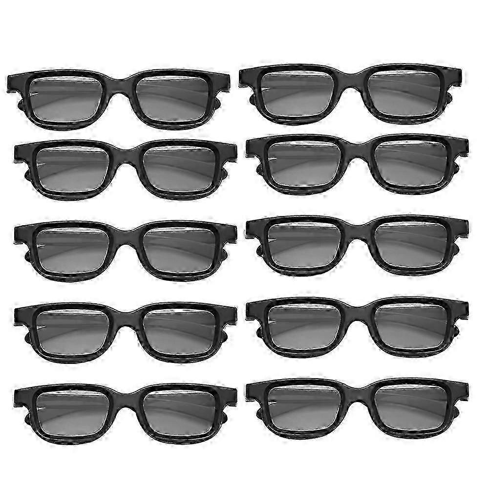 10Pcs Polarized Passive 3D Glasses Compatible with 3D TV and Cinema for 3D Gaming