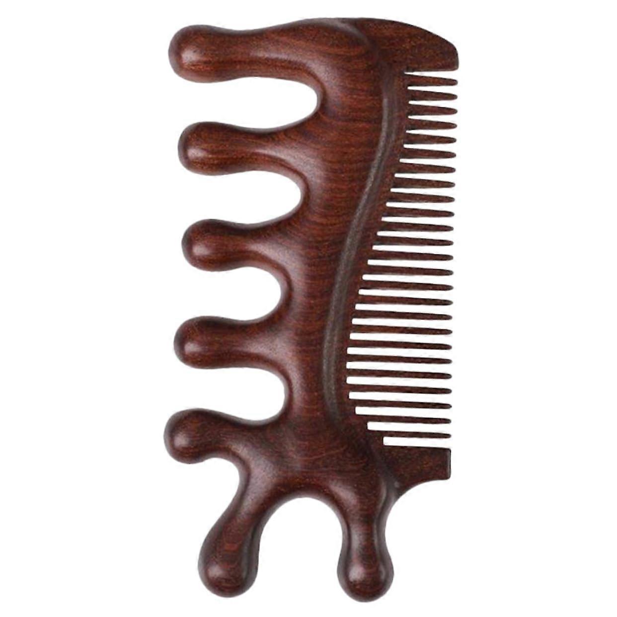 Wooden Scalp Comb Comfortable WideTooth AntiStatic Design For Neck Relaxation Home And Travel