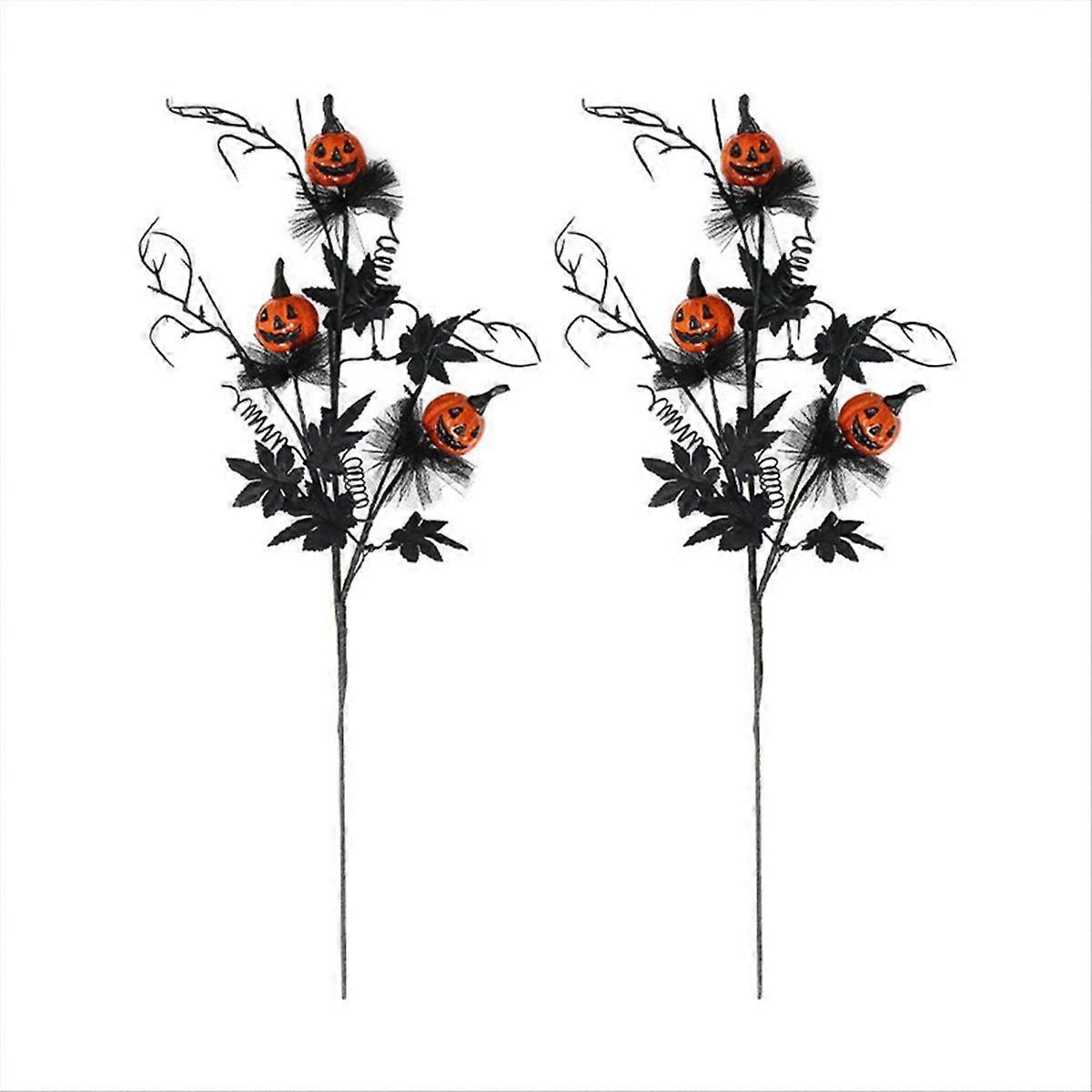 Artificial Pumpkin Branches Halloween Black 2PCS