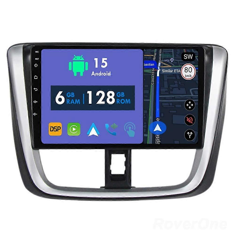 Car Radio 6G+128G CarPlay GPS Navigation Head Unit for Toyota Vios Yaris L 2016 - 2019 Android Auto Bluetooth Stereo Touch Screen