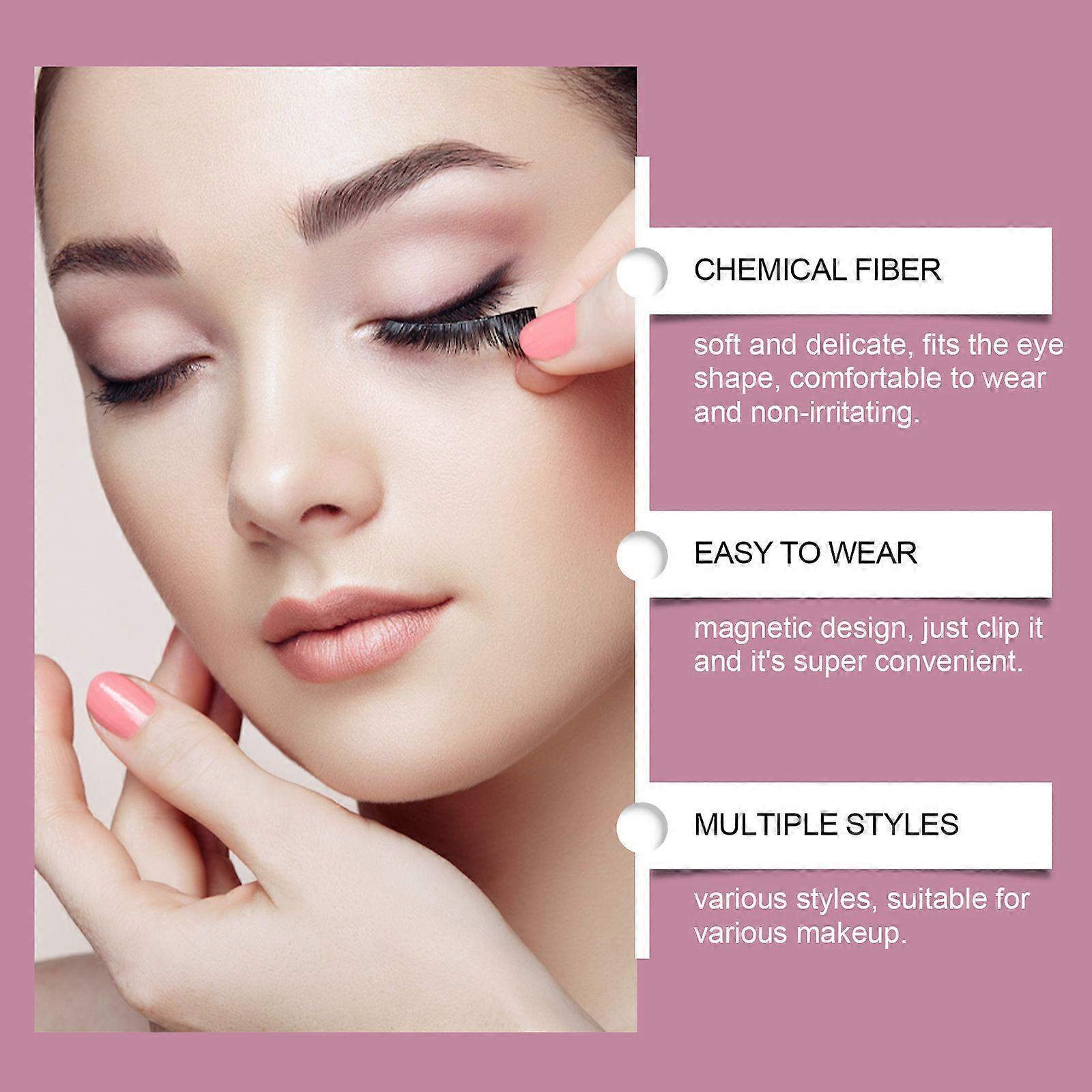 Zephoco Magnetic False Eyelashes Natural Curling Beautiful Easy To Wear Lightweight Fit Eye Not Easy To Fall