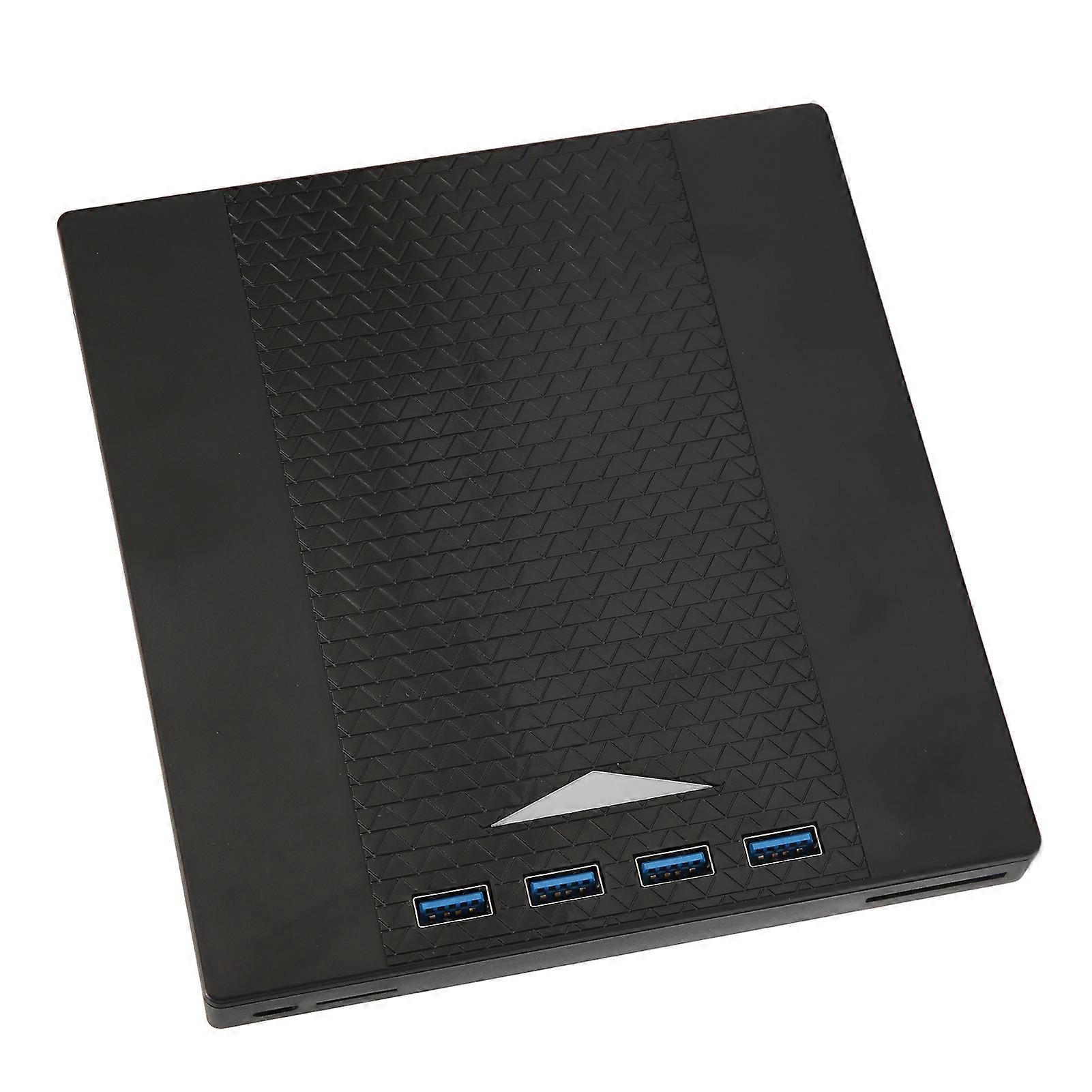 External DVD Drive USB 3.0 Low Noise Breathing Light Memory Card Slot Plug and Play DVD Burner for Laptop Desktop 