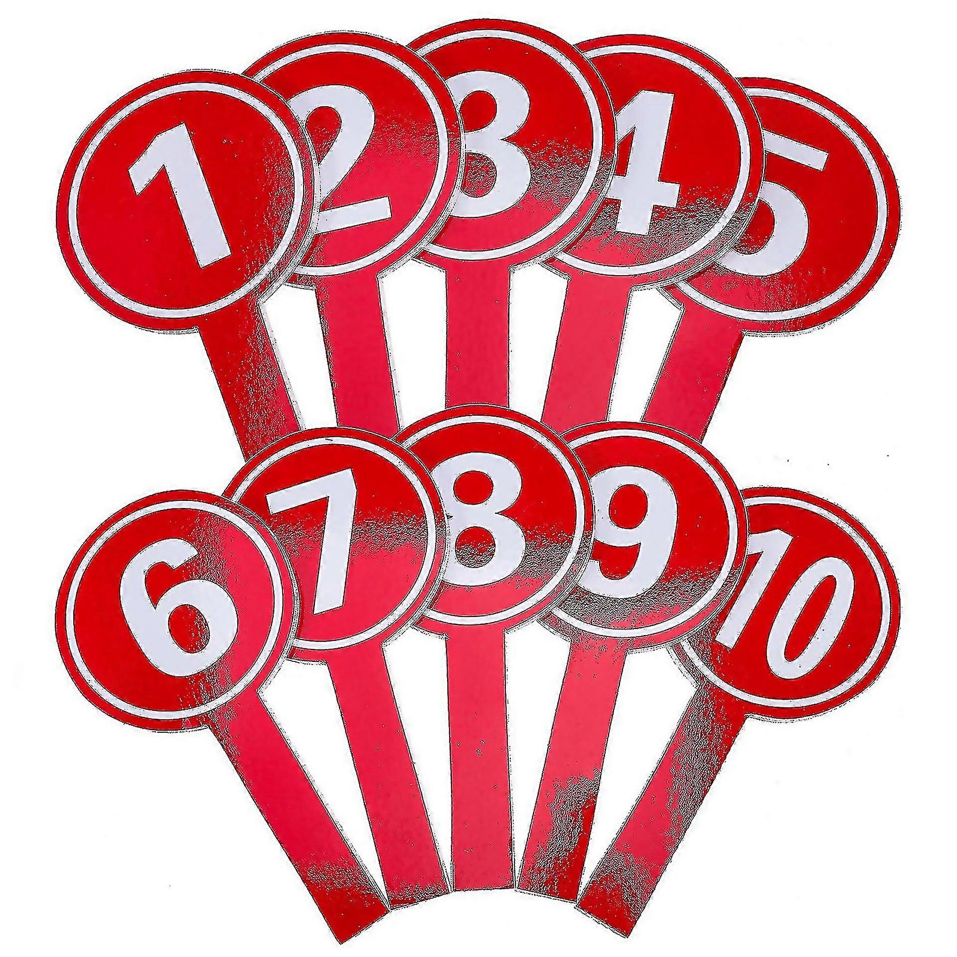 For 10pcs Score Paddles Handheld Number Paddles Score Boards Practical Handle Score Paddles