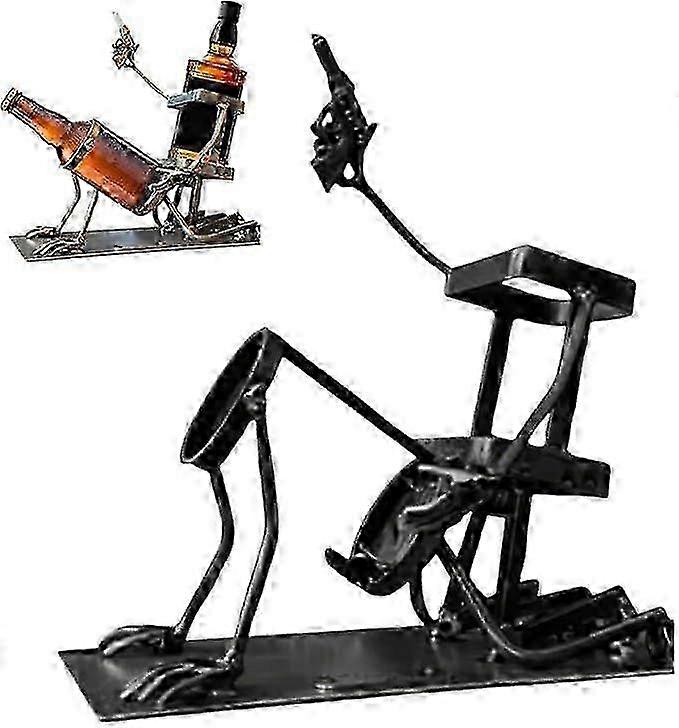 Bottle holder steampunk style for beverage display rack and storage