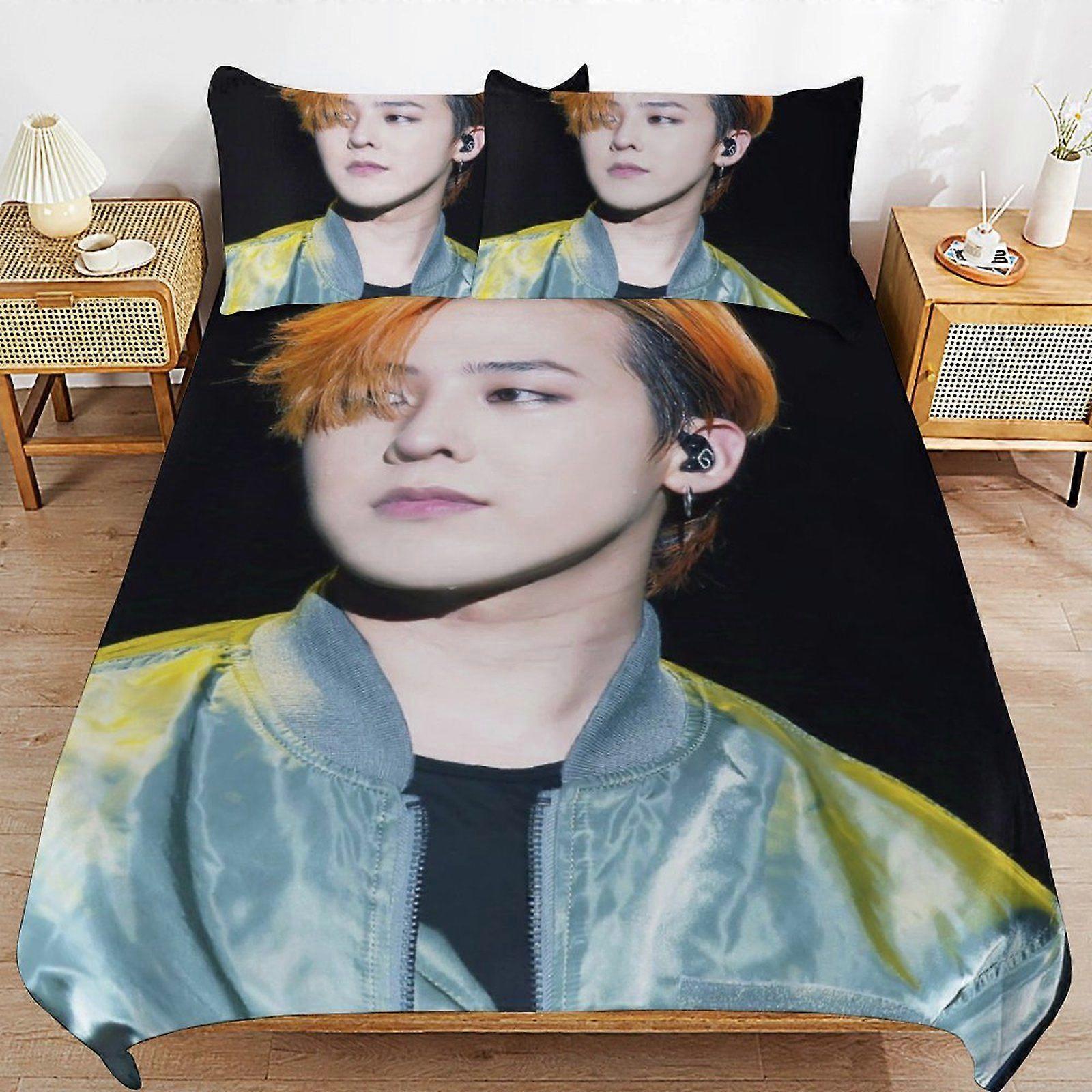 w49 G-DRAGON Flexible Fit Bedding Ready Stitch Line Wrinkle Free Soft Zipper Duvet Cover Sets Use Case m49