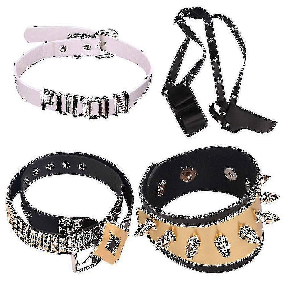 大人のハーレー衣装クインハロウィーンTシャツブレイサージャケットベルトウィッグ新年パーティー服