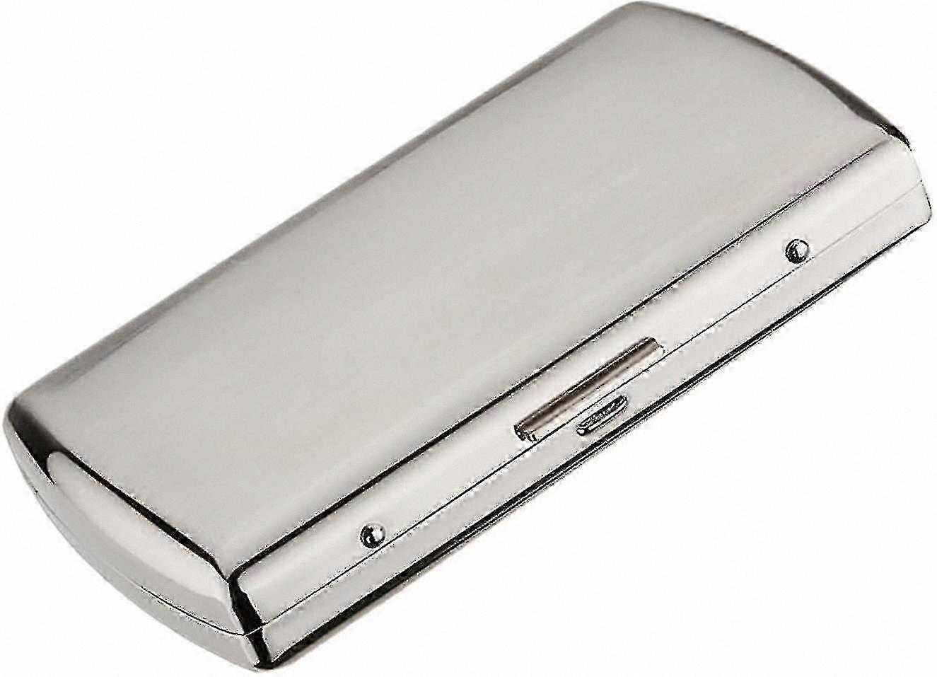 Silver Cigarette Case, Durable Metal Design, Holds 12 Cigarettes, Compact Size (54x89x19mm), Single Unit