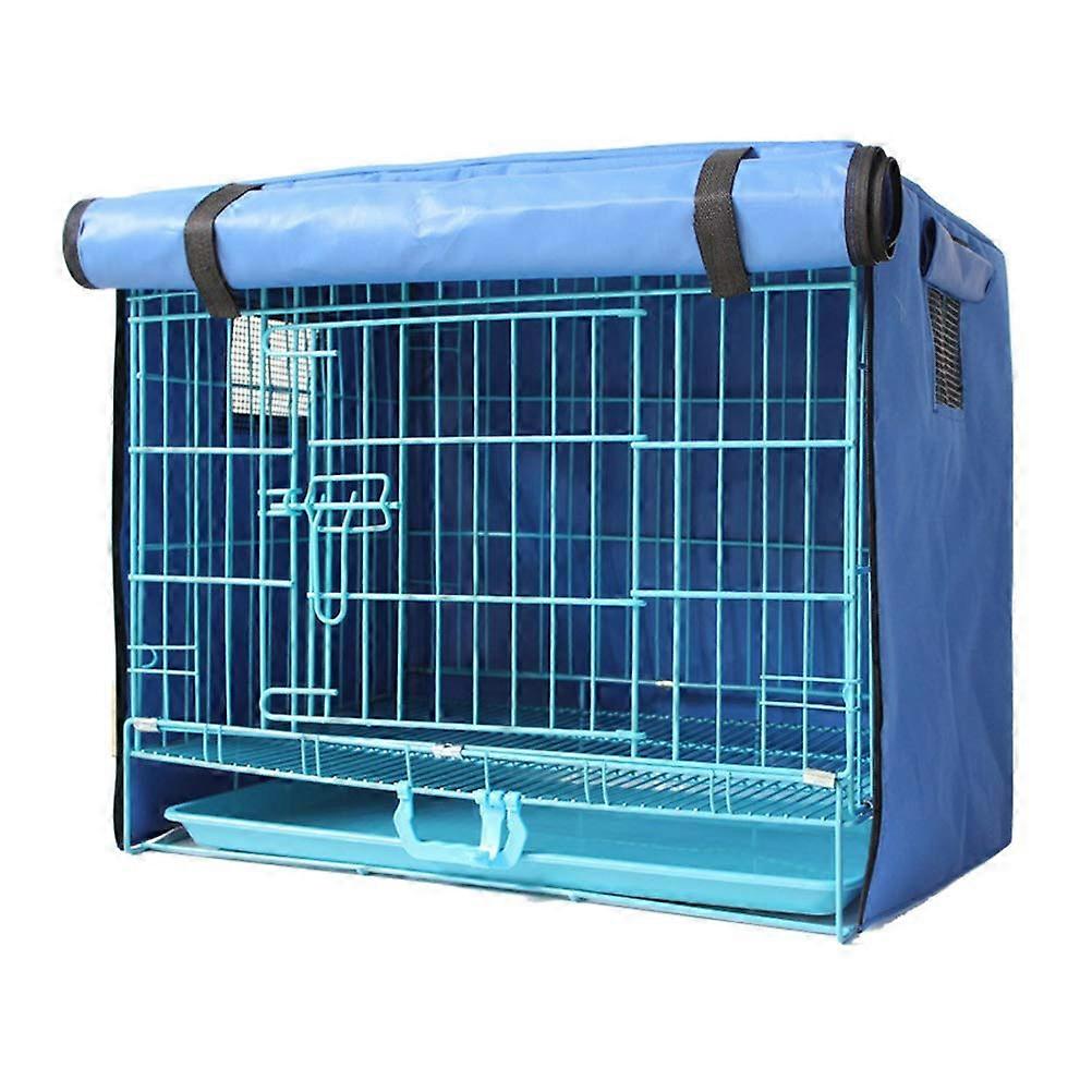 Pet Crate Cover Windproof And WaterResistant Fabric Zipper And Adjustable Window All Seasons Fits Most Dog Crates Blue