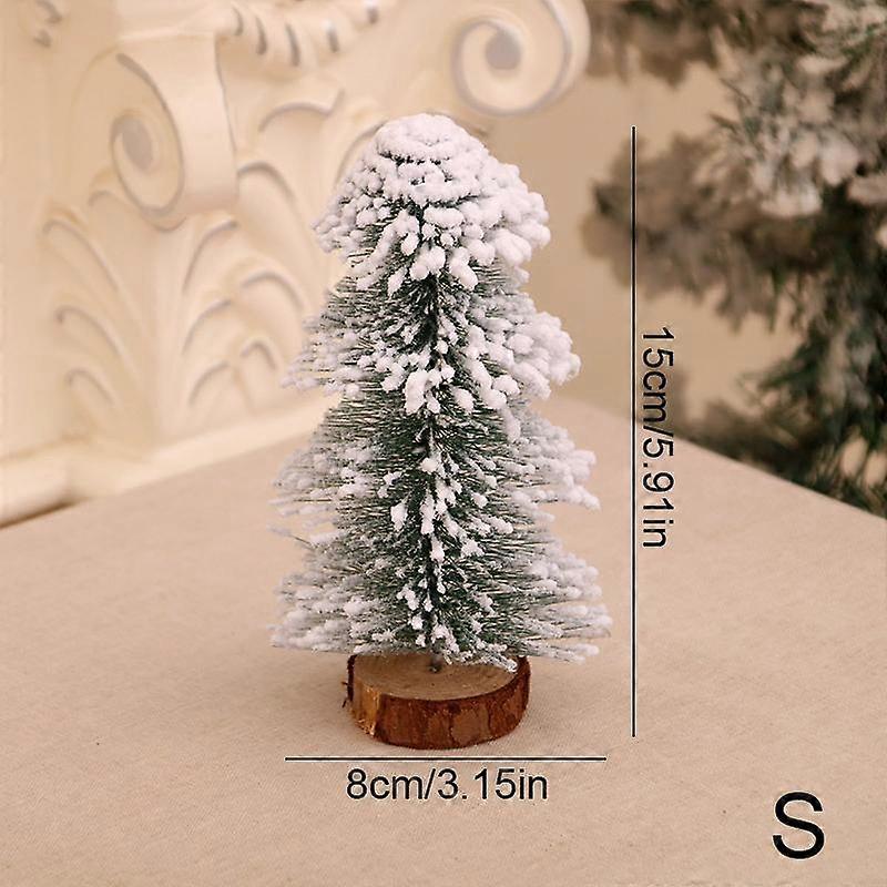 1PC Miniature Christmas Tree for Desktop Artificial Snow-Covered Pinecone Table Decor