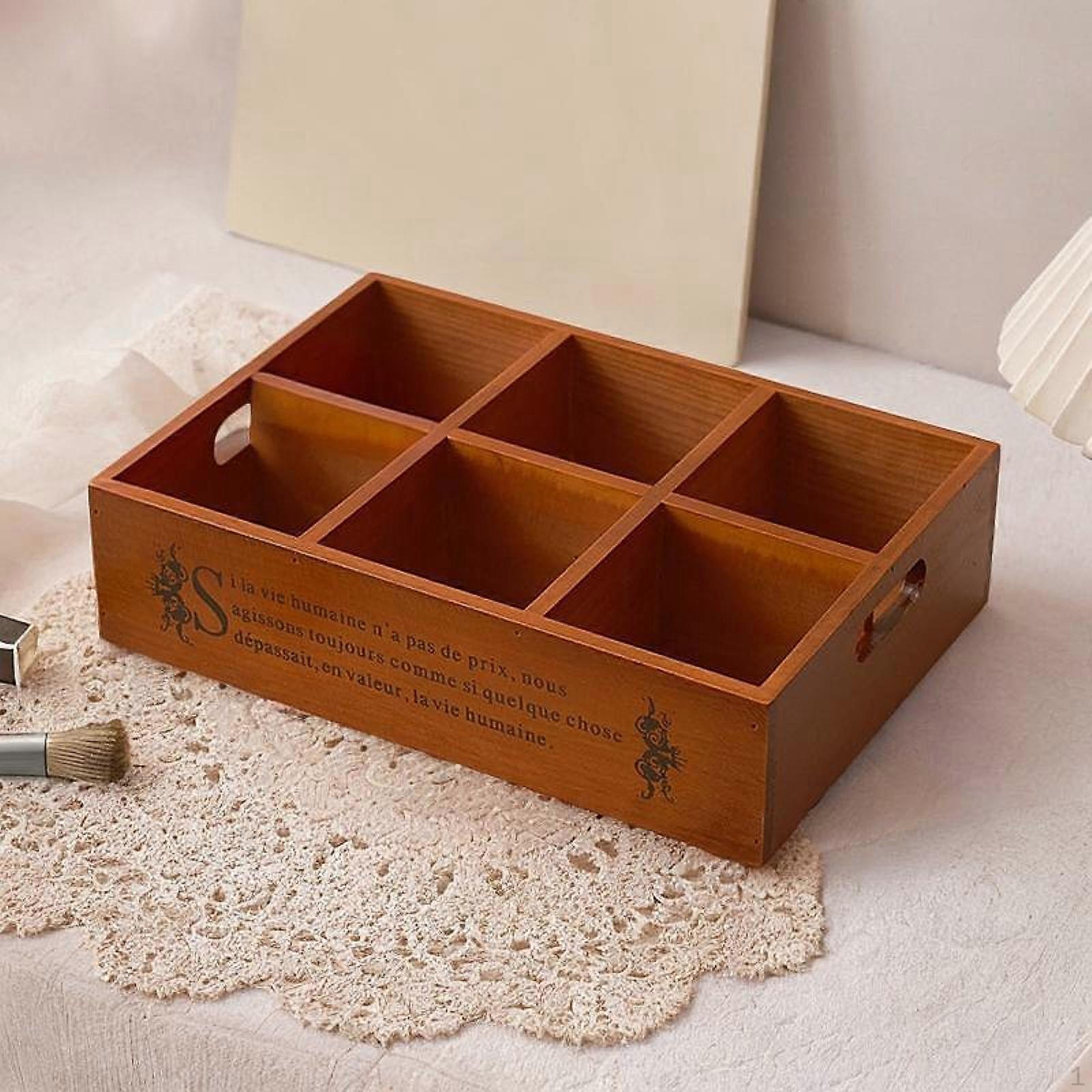 Divided Wooden Serving Tray, Nut Plate, Tray with Handles, Multi-purpose Candy Container 6