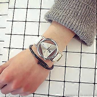 1PC Triangulation Watch Luxury Wrist Watch Women's Quartz Fashion and Causal Ladies Leather Watch