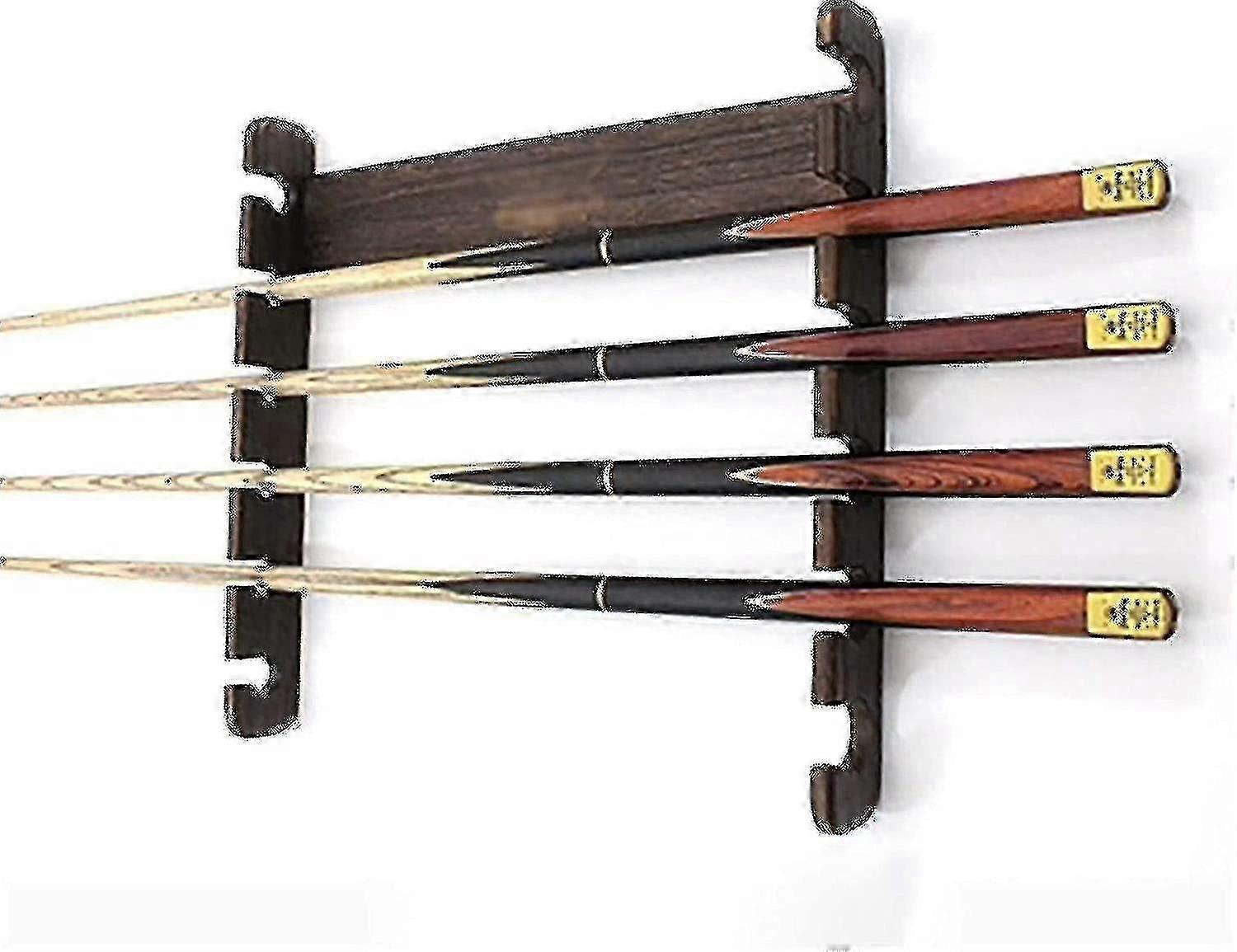 6 Pool Cue Rack, moderner Pool Stick Halter Wand montiert horizontale Holz Pool Billard Stick für Billard Raum oder Club (Cue Rack Only) (Farbe: Braun) -