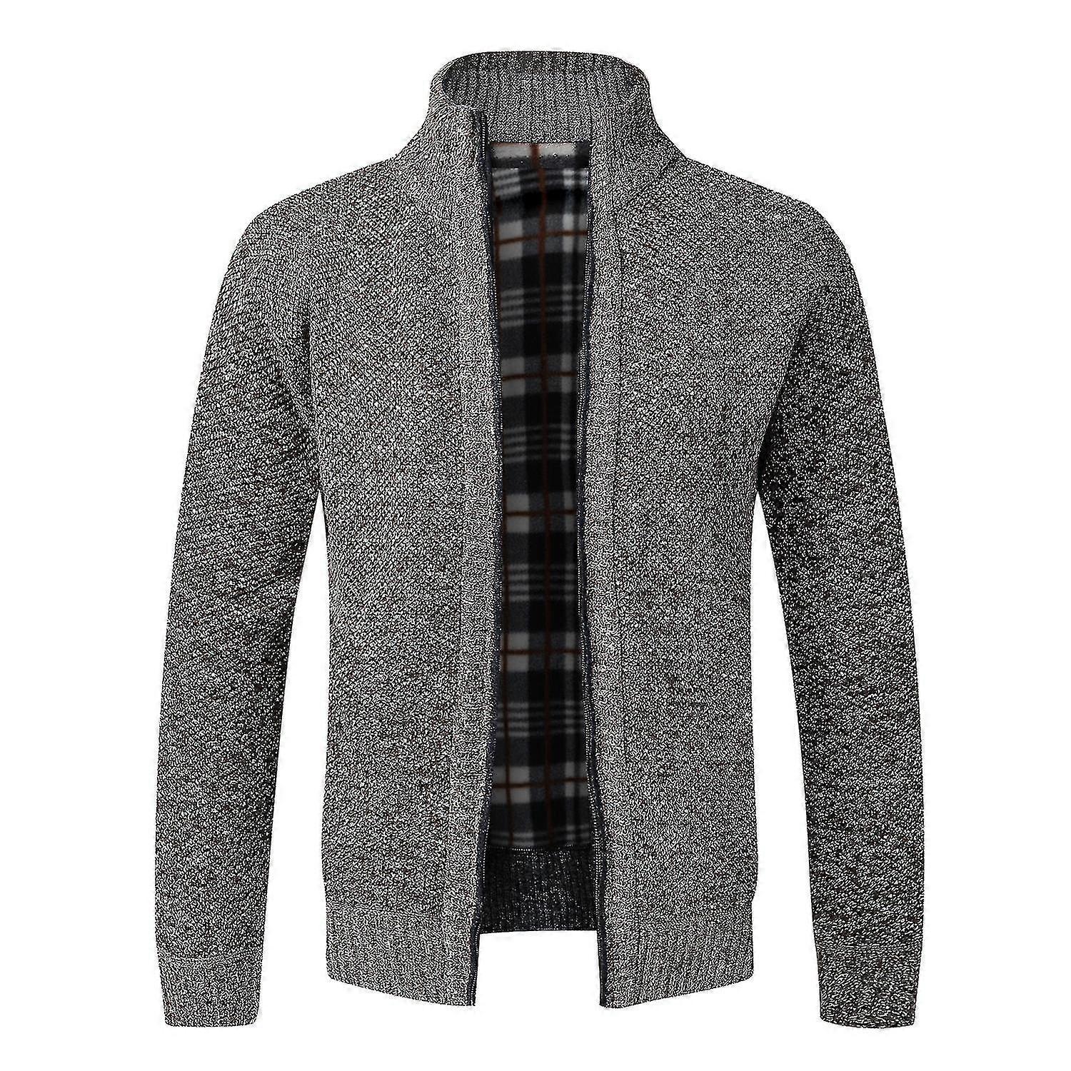 Fleecekofta för män med dragkedja, varm höstvintertröja