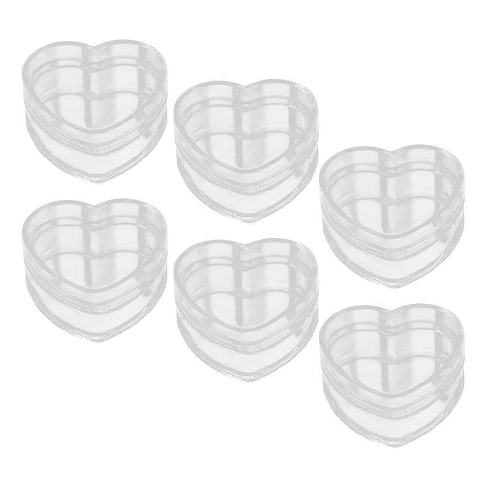 6pcs Heart Shape Boxes Transparent Heart Boxes heart Shape Storage Boxes Clear Storage Boxes