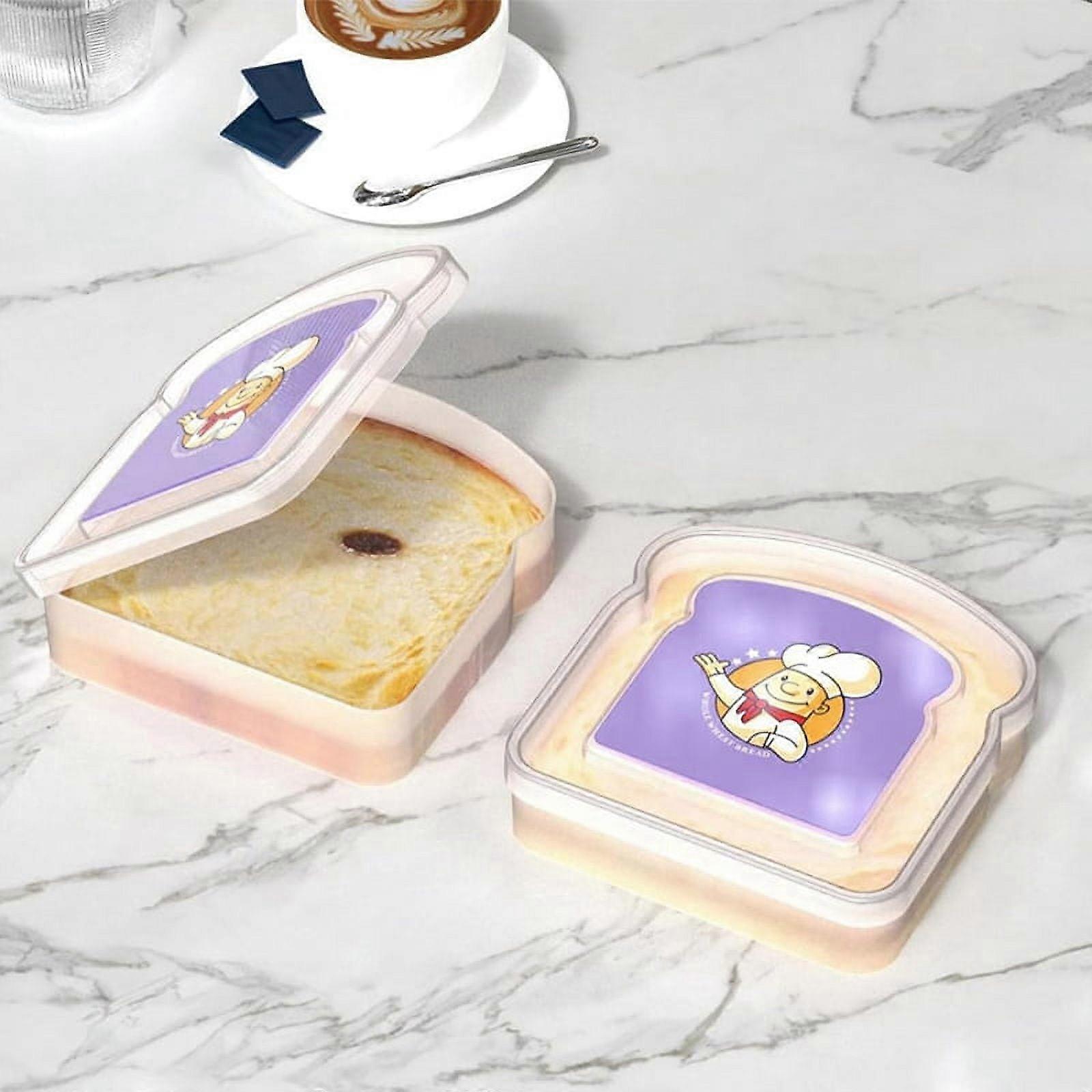 Reusable Sandwich Container Sealed Food Container Transparent Bread Box Food Portable Toast Sandwich Box A