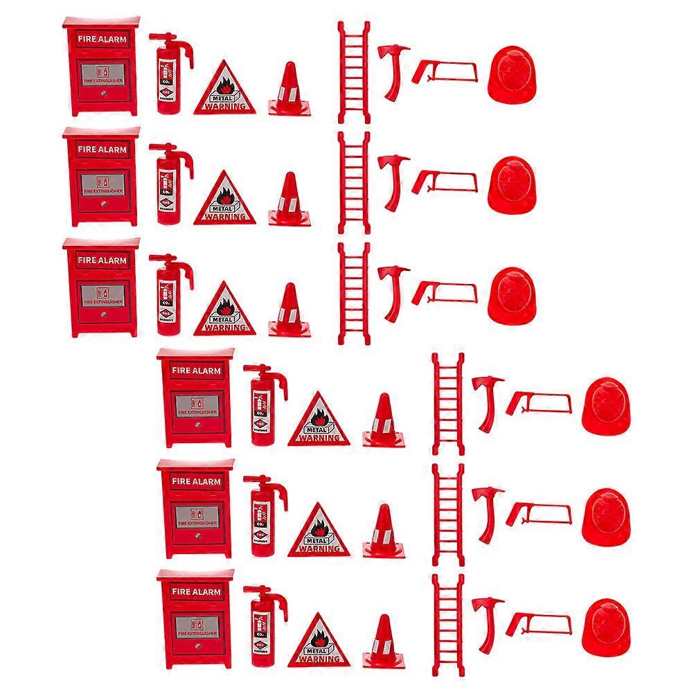 Firefighter Accessories Plastic Fire Extinguisher Model for Decoration 6Sets
