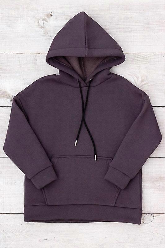 Hettegenser (jenter) – Ensfarget, Fleecefôret, Avslappet og varm,, Vinter, HC 6394-025-5