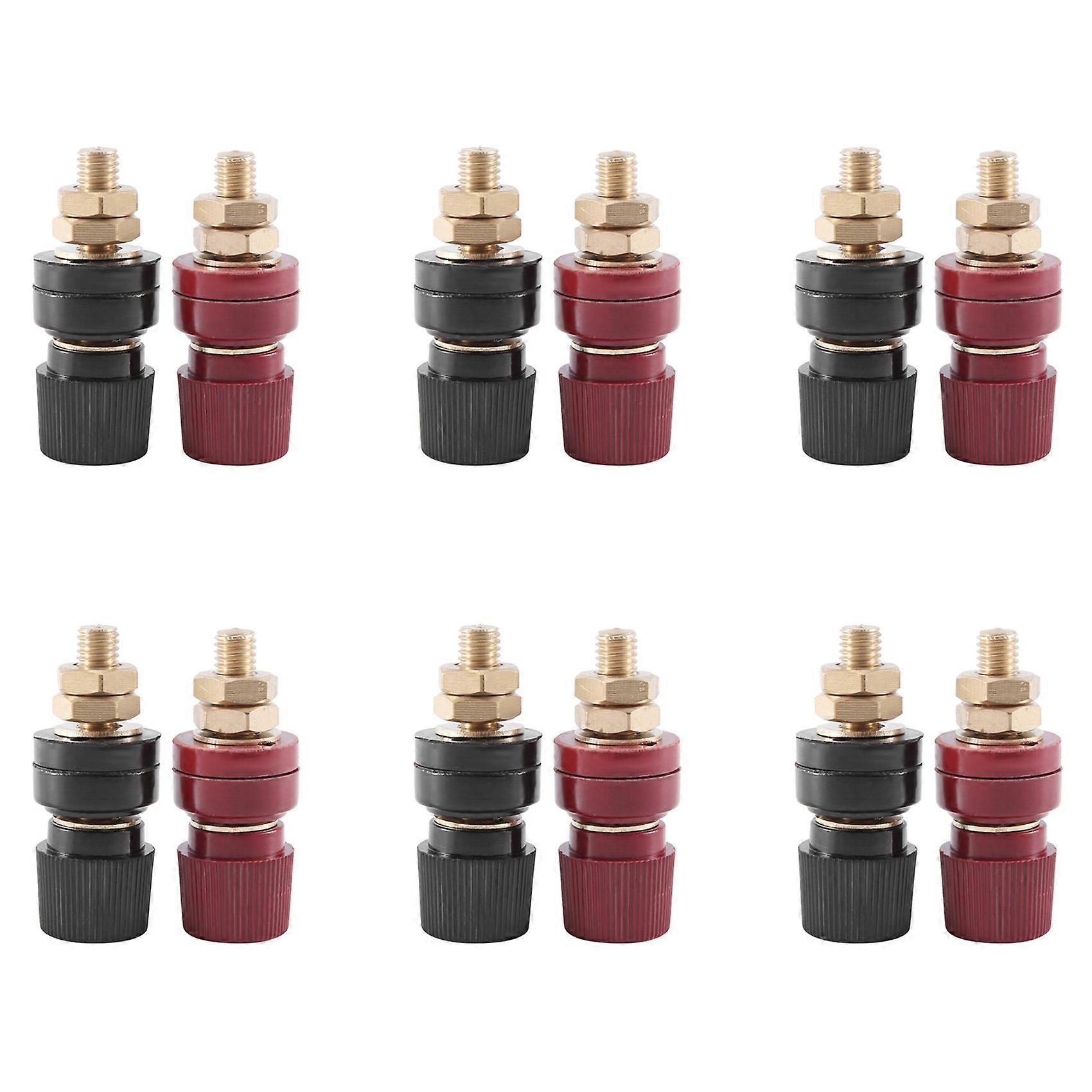 12Pcs Terminal Binding Post, 555 Type Brass Pillar Terminal Block M8 Thread Diameter Binding Post 220V-380V 200A