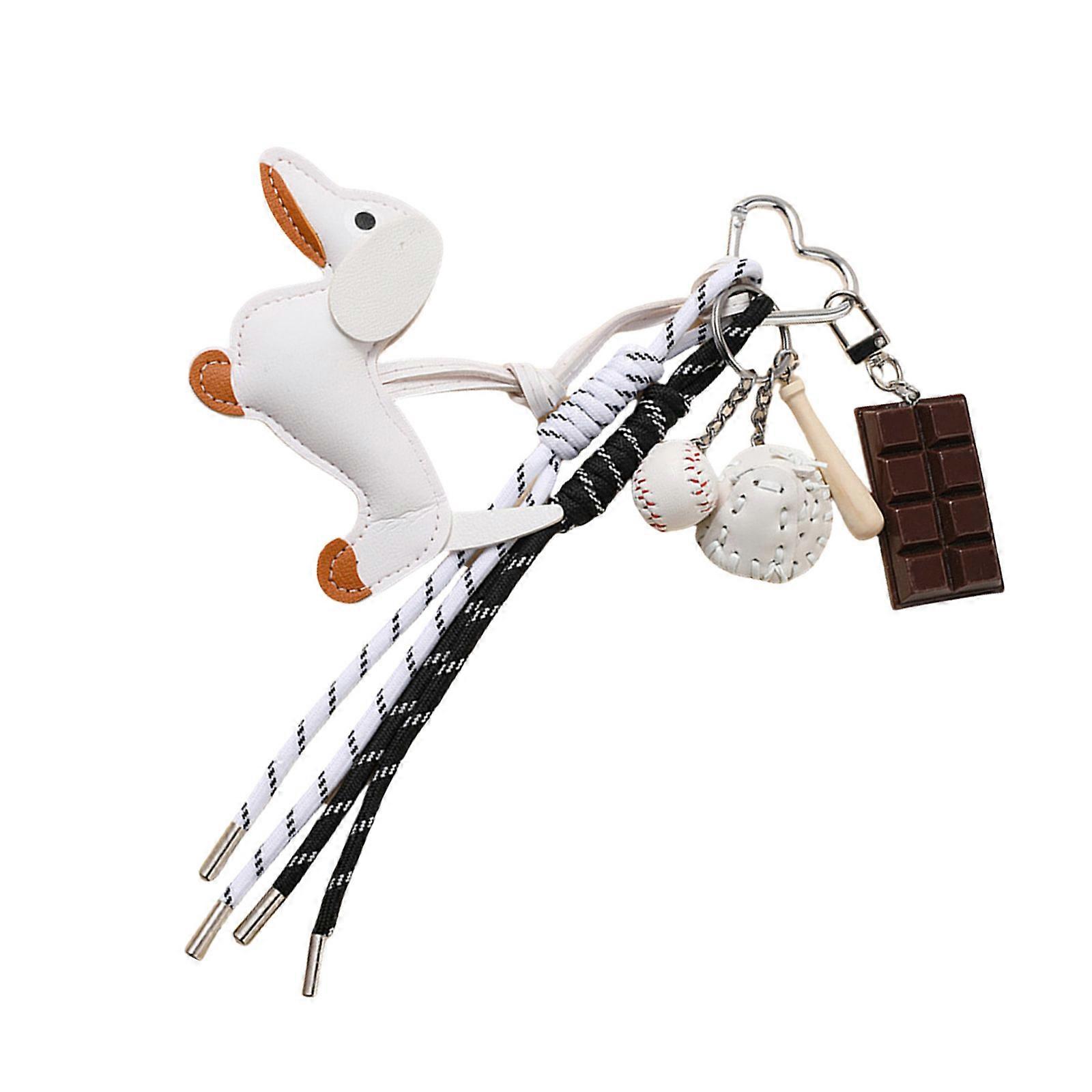 Novelty Dachshund Key Accessory Portable for Unique Styles Enthusiasts and Keyring Collectors Bag Wallet Decoration  White