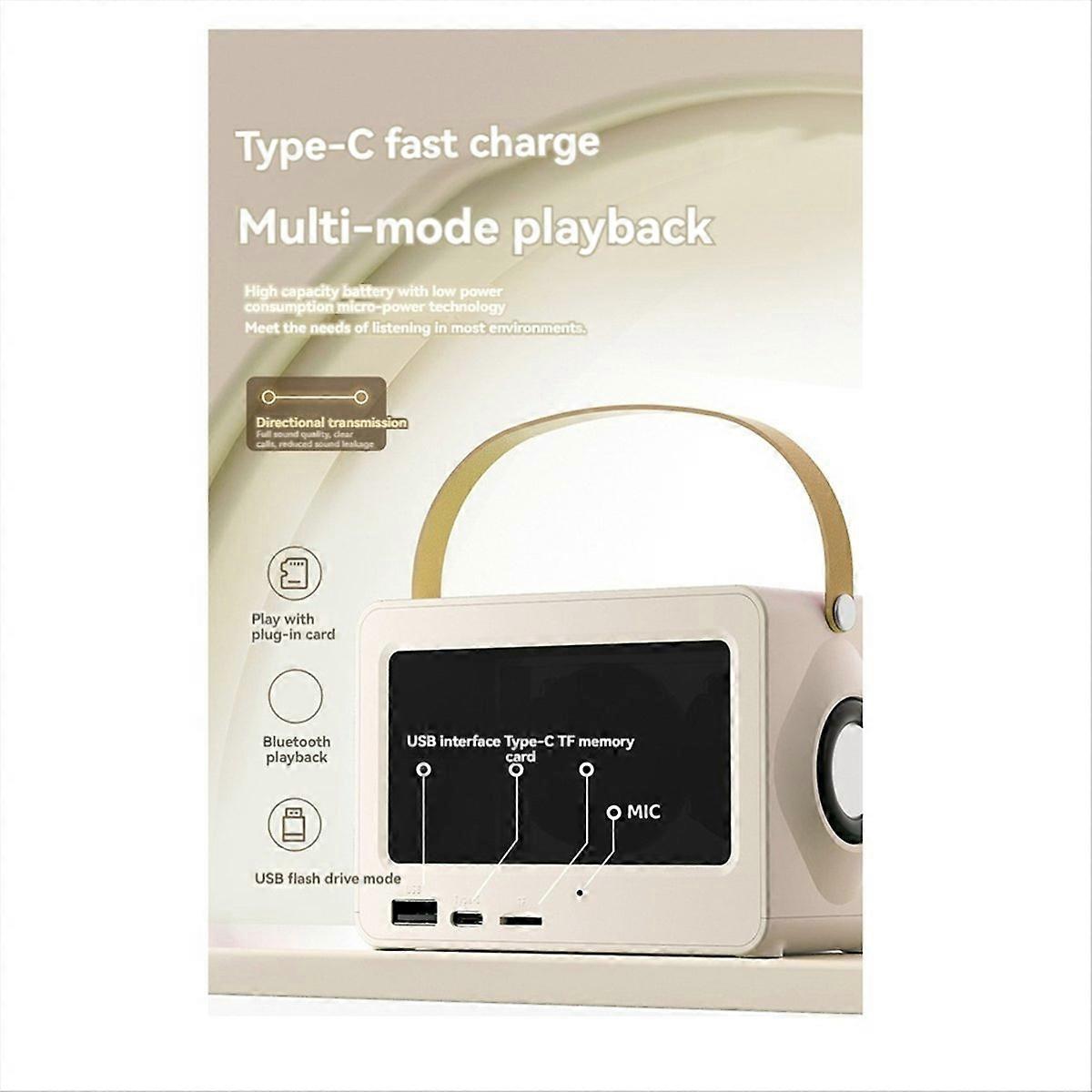 Bluetooth-luidspreker, draagbare geluidsluidspreker, draadloze radio, wit