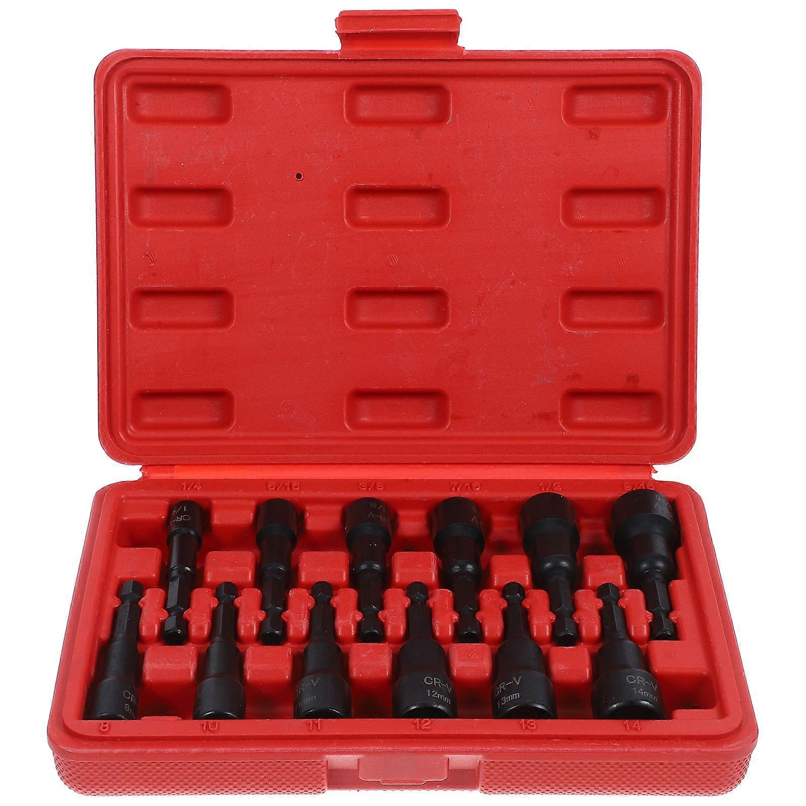 Assorted Swivel Socket Set Heavy Duty Socket Set Electric Wrench Compatibility Hexagonal Shape 1Set