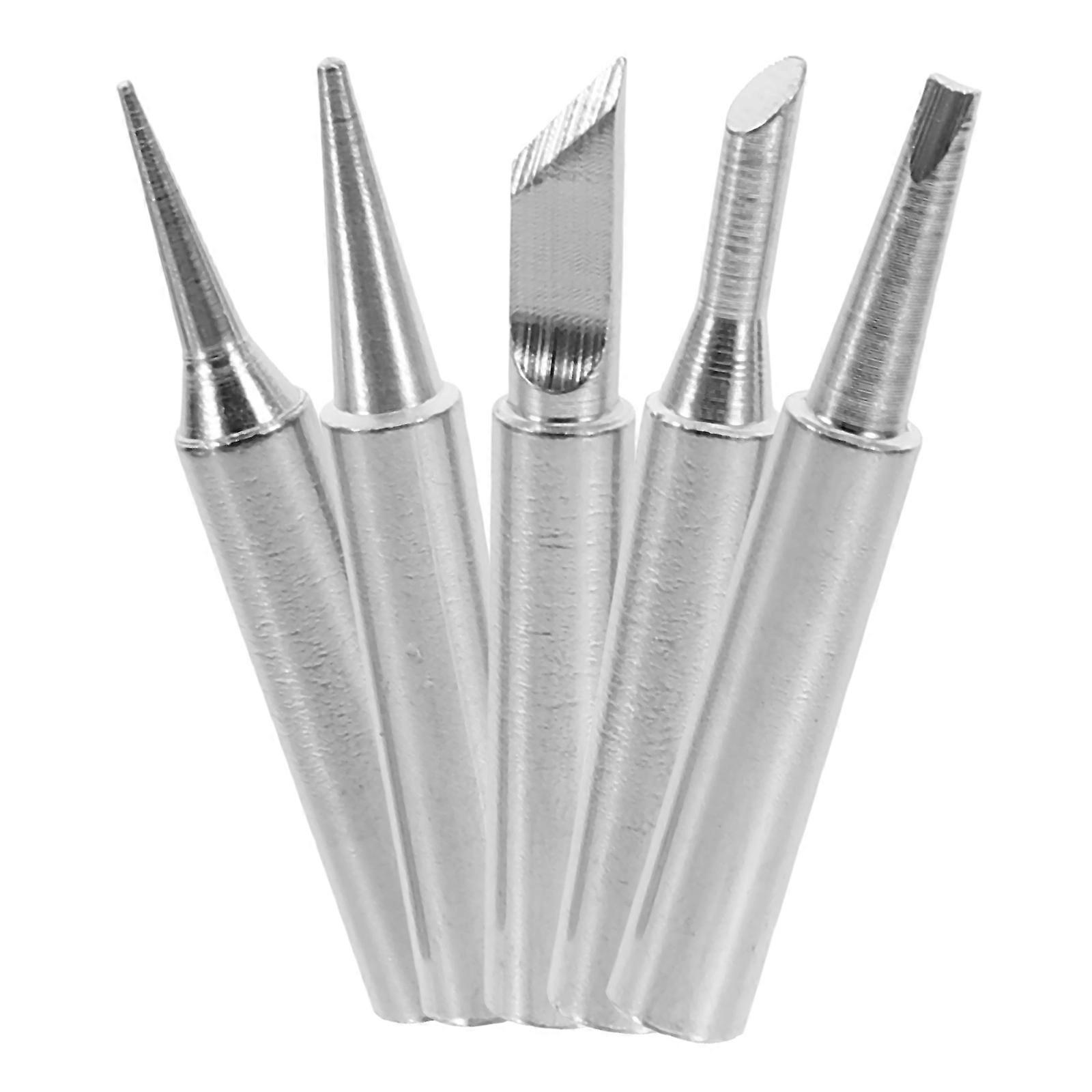 Assorted Soldering Iron Tip Kit 5Pcs Ideal For DIY Projects Including Flat Nozzle And Horseshoe Shapes Made Of Durable Iron