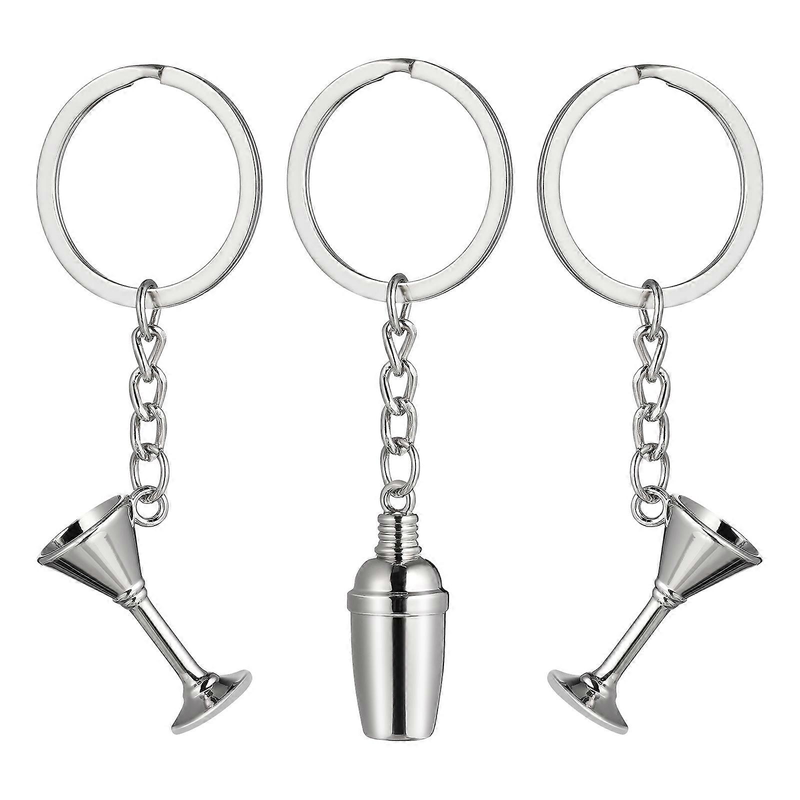 3 Pcs Shaker Keychain Goblet Key Pendants Shaker Modeling Key Rings Bag Pendants