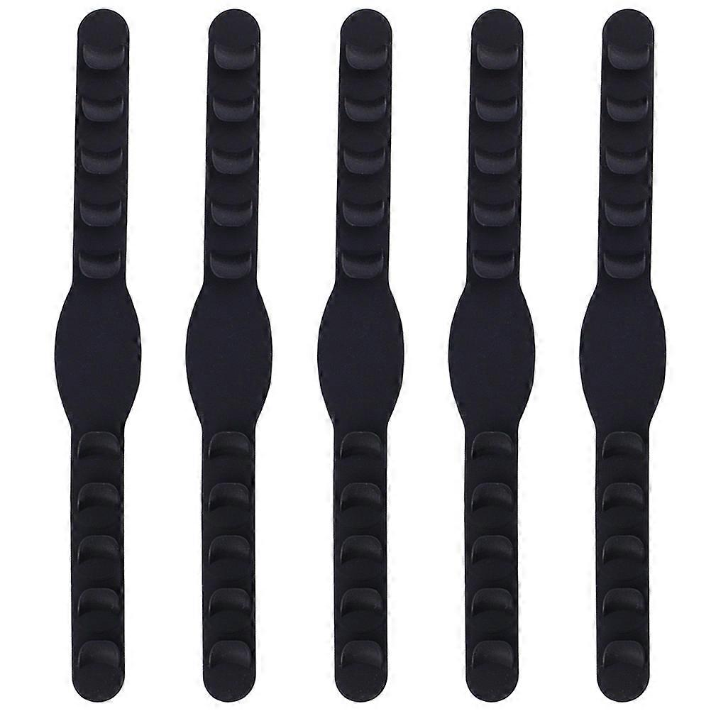 Mask Hanging Hook Silicone Band for Hanging Use 5Pcs Black Adjustable Ear