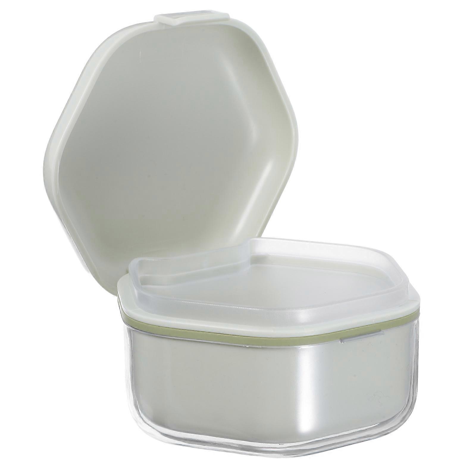 Dentures Storage Box Retainer Case for Cleaning Travel Use