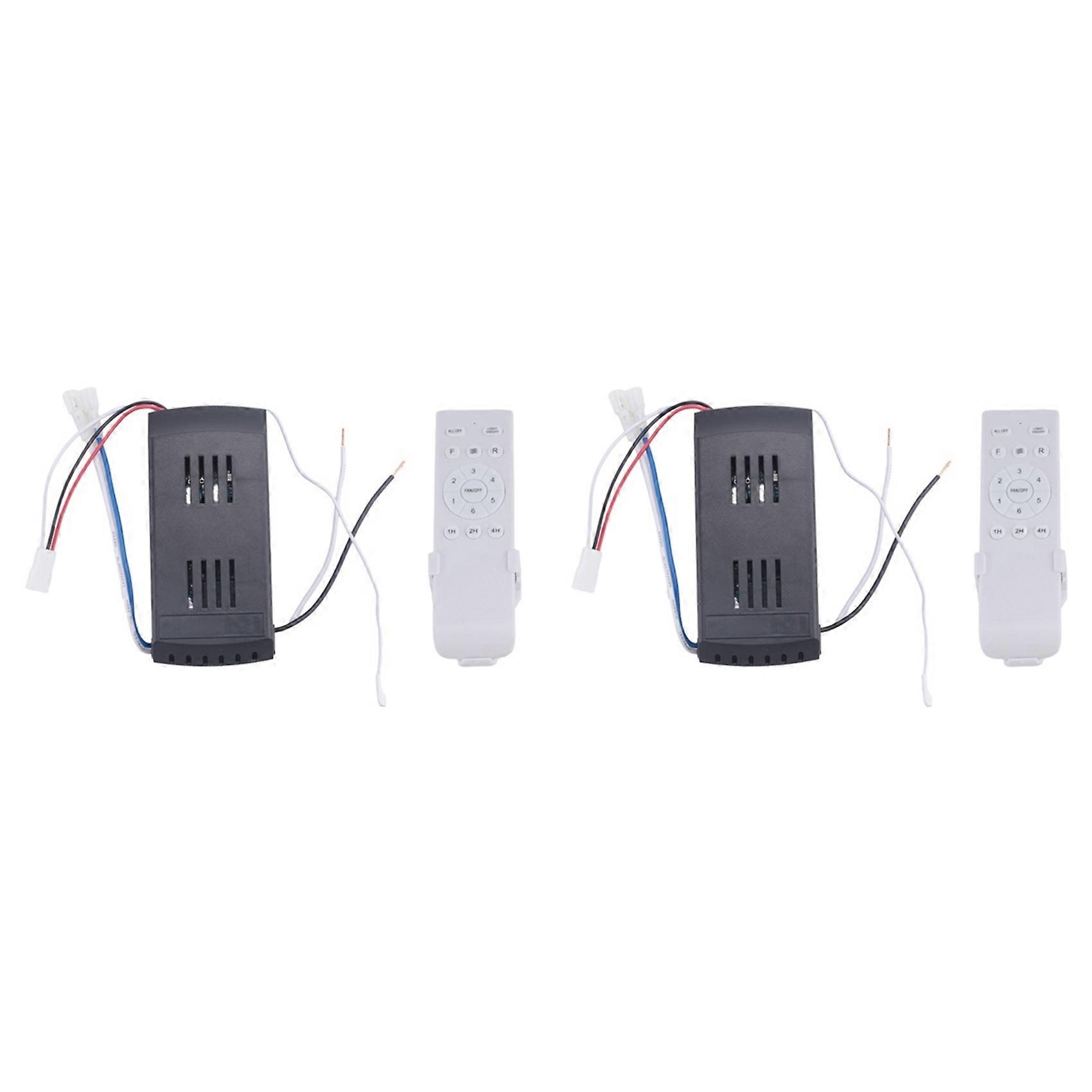 2X Universal Ceiling Fan Remote Control Kit 30W 6-Speed Timing Function DC Fan Light Remote Replacement