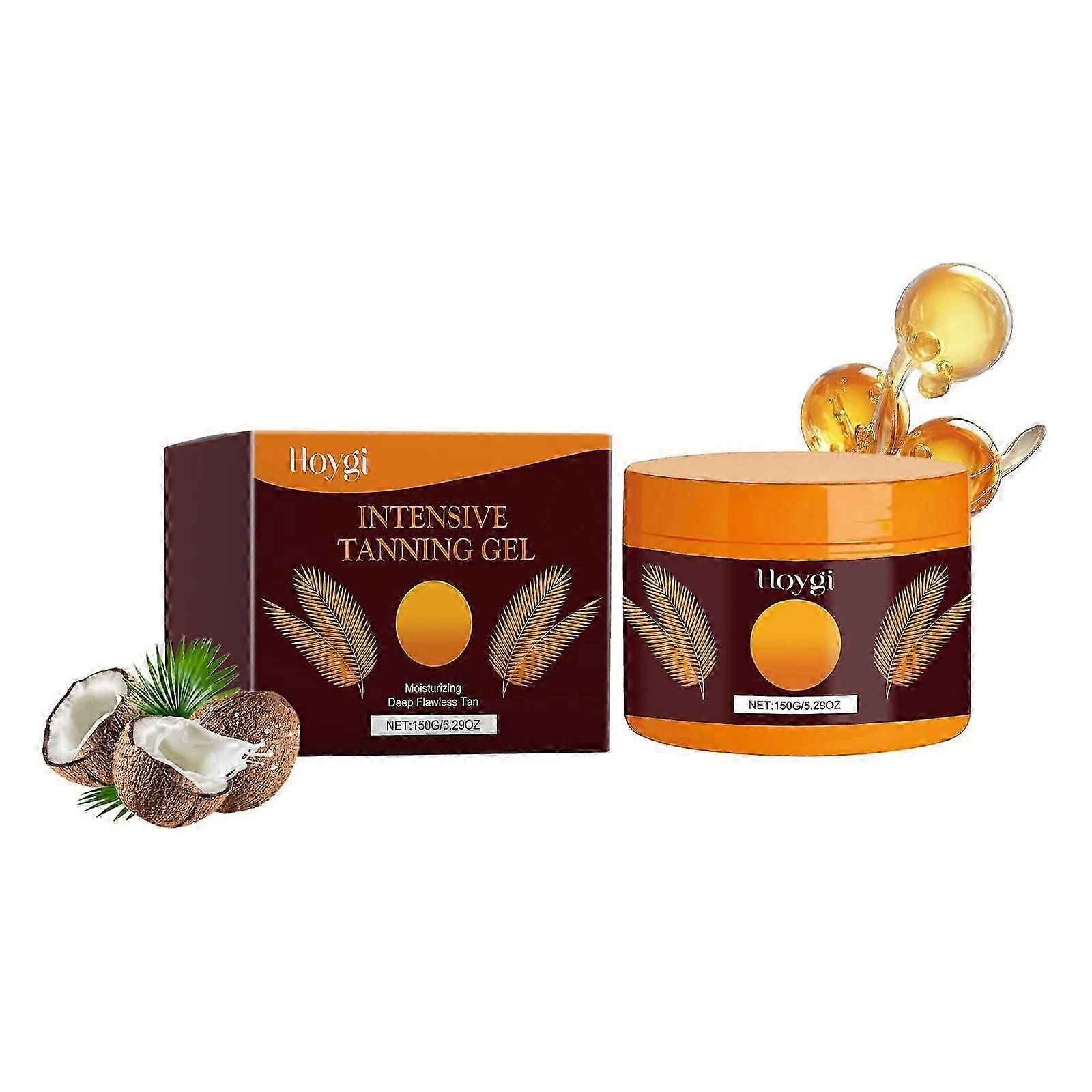 Intensive Tanning Gel with Carrot Extract & Coconut Oil  Fast-Acting, Moisturizing, Anti-Aging Sunless Tanning Solution for Radiant Summer Glow