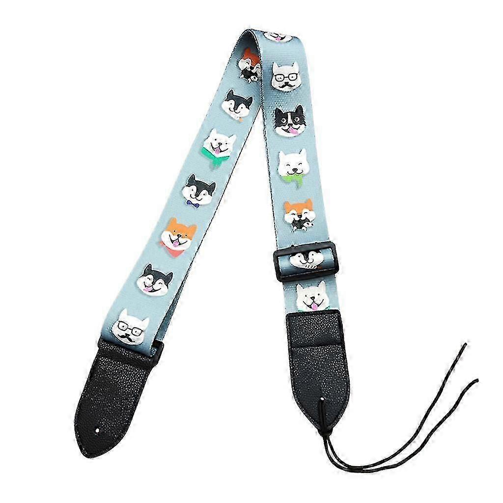 Printed Guitar Strap for Players, Adjustable Padded Shoulder Strap