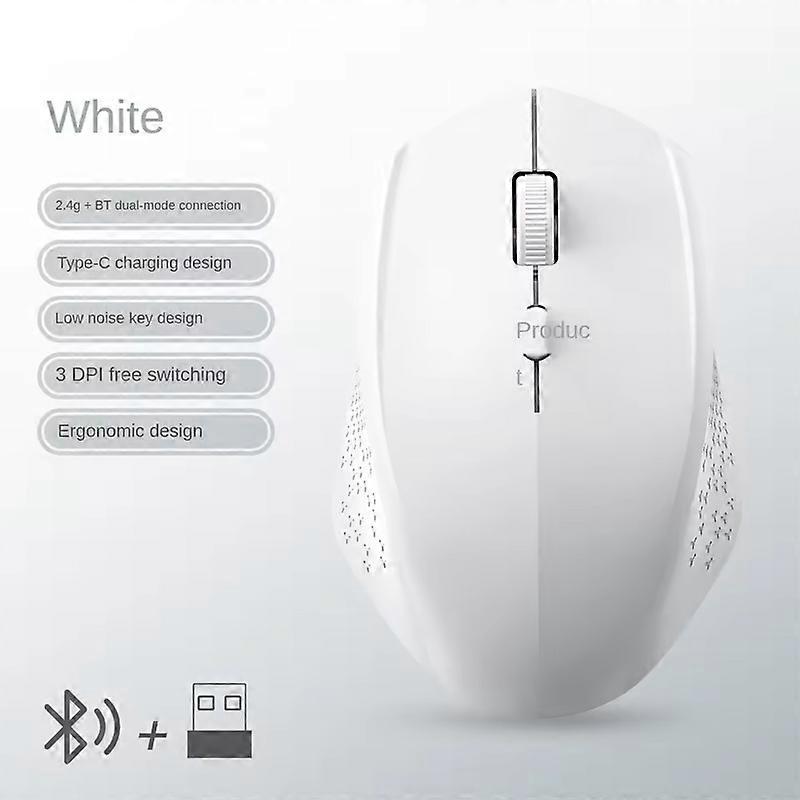 Bluetooth  Mouse 2.4G Wireless Mouse Dual-Mode Silent Mouse Rechargeable Gaming Mouse 1600DPI For Laptop Computer Win Mac OS